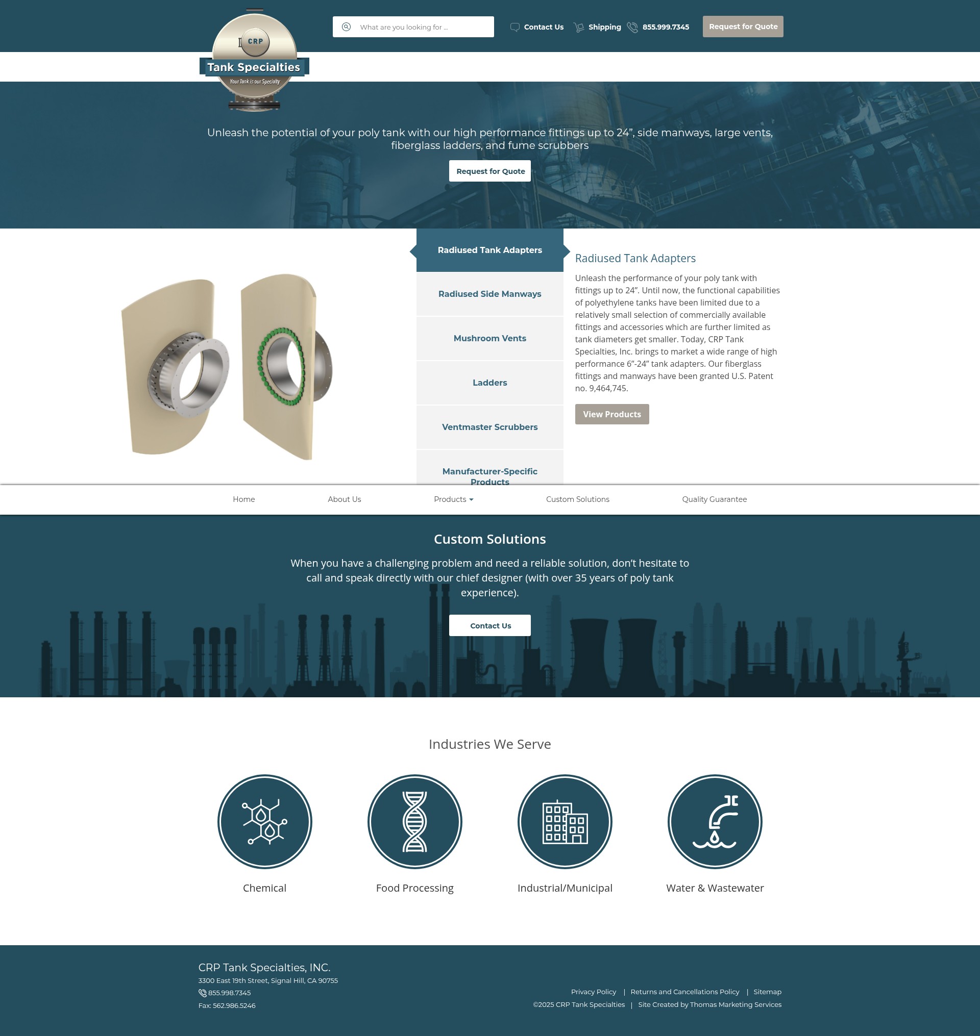 Screenshot of crptankspecialties.com