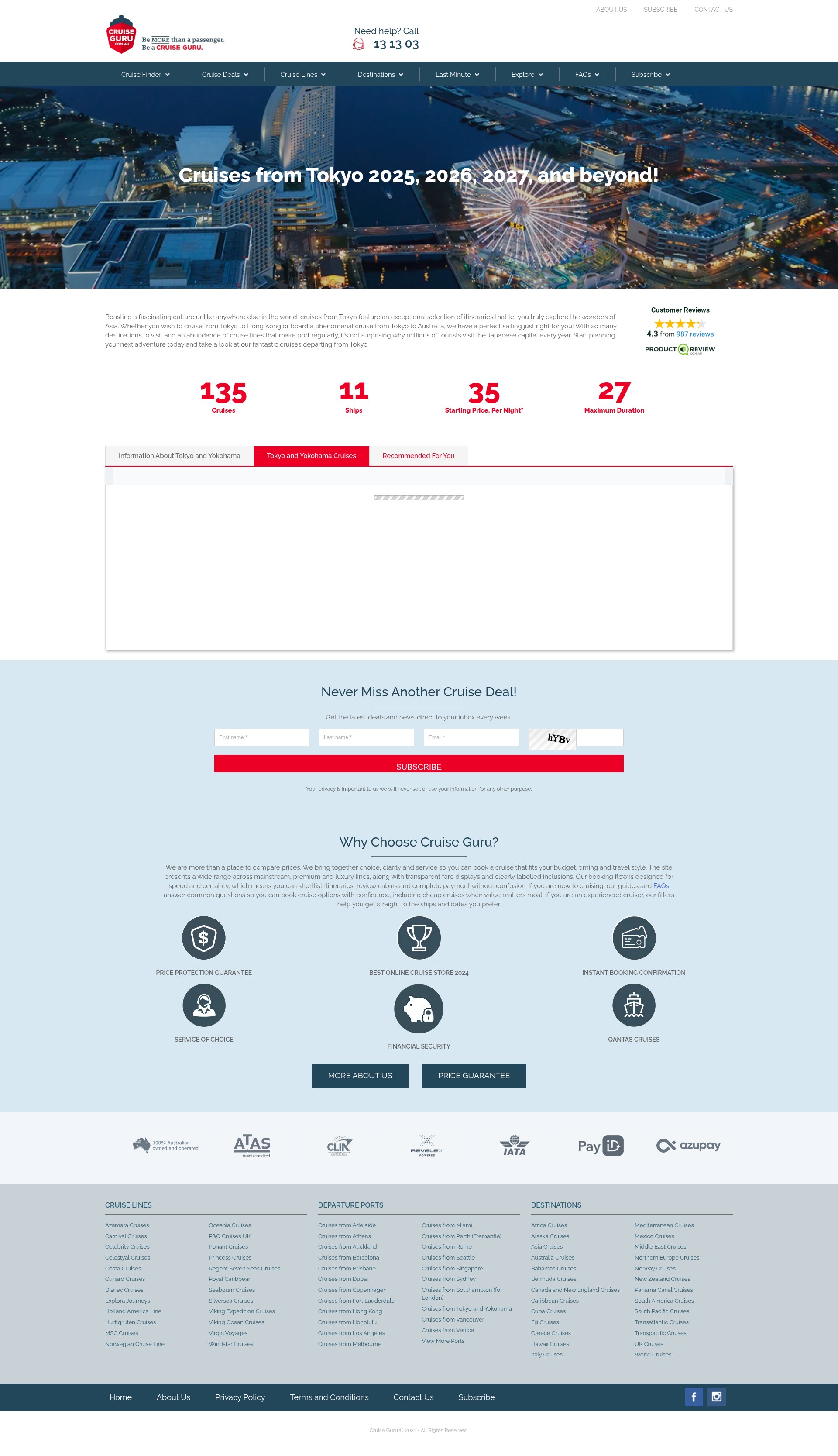Screenshot of cruiseguru.com.au