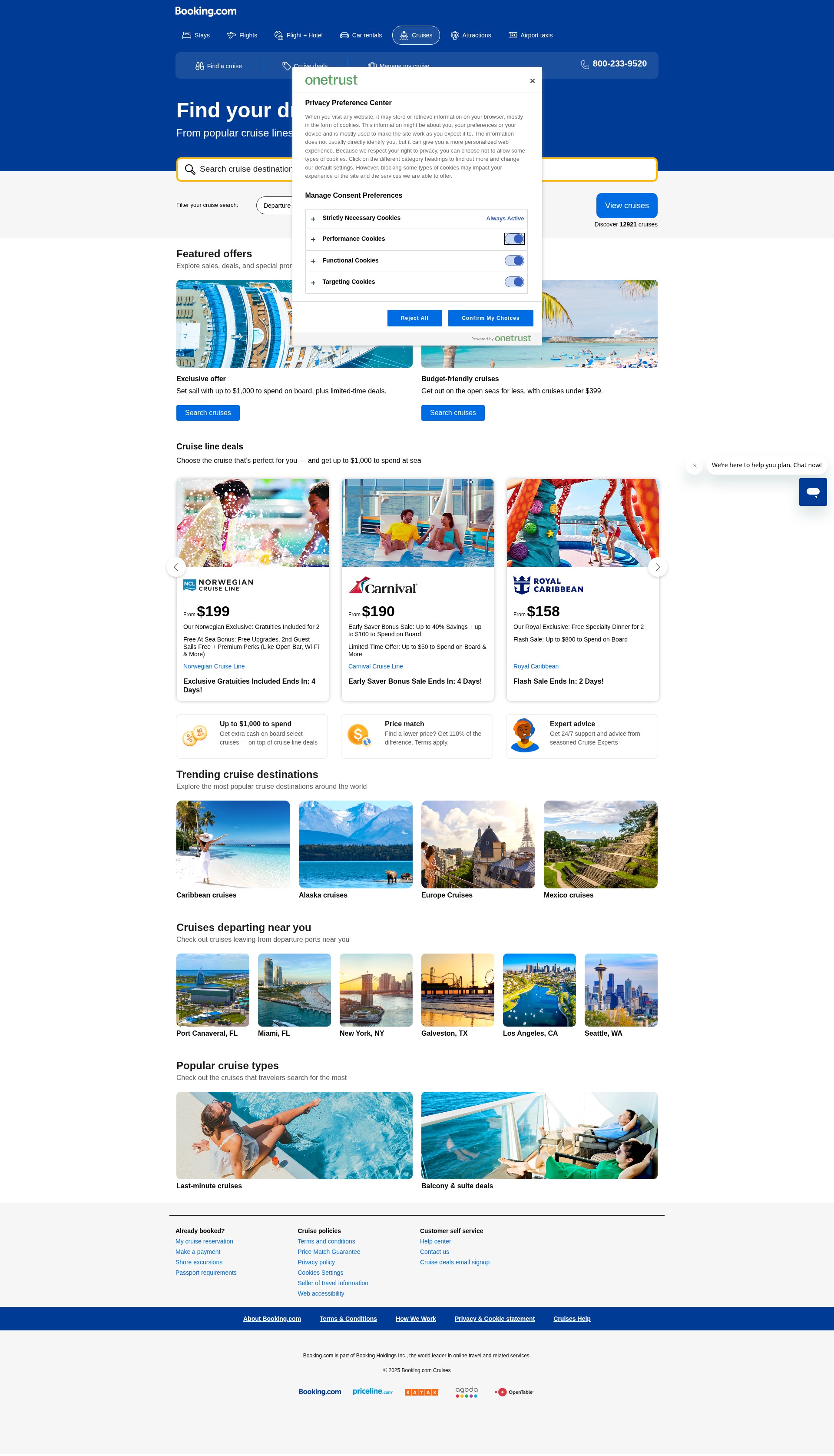 Screenshot of cruises.booking.com