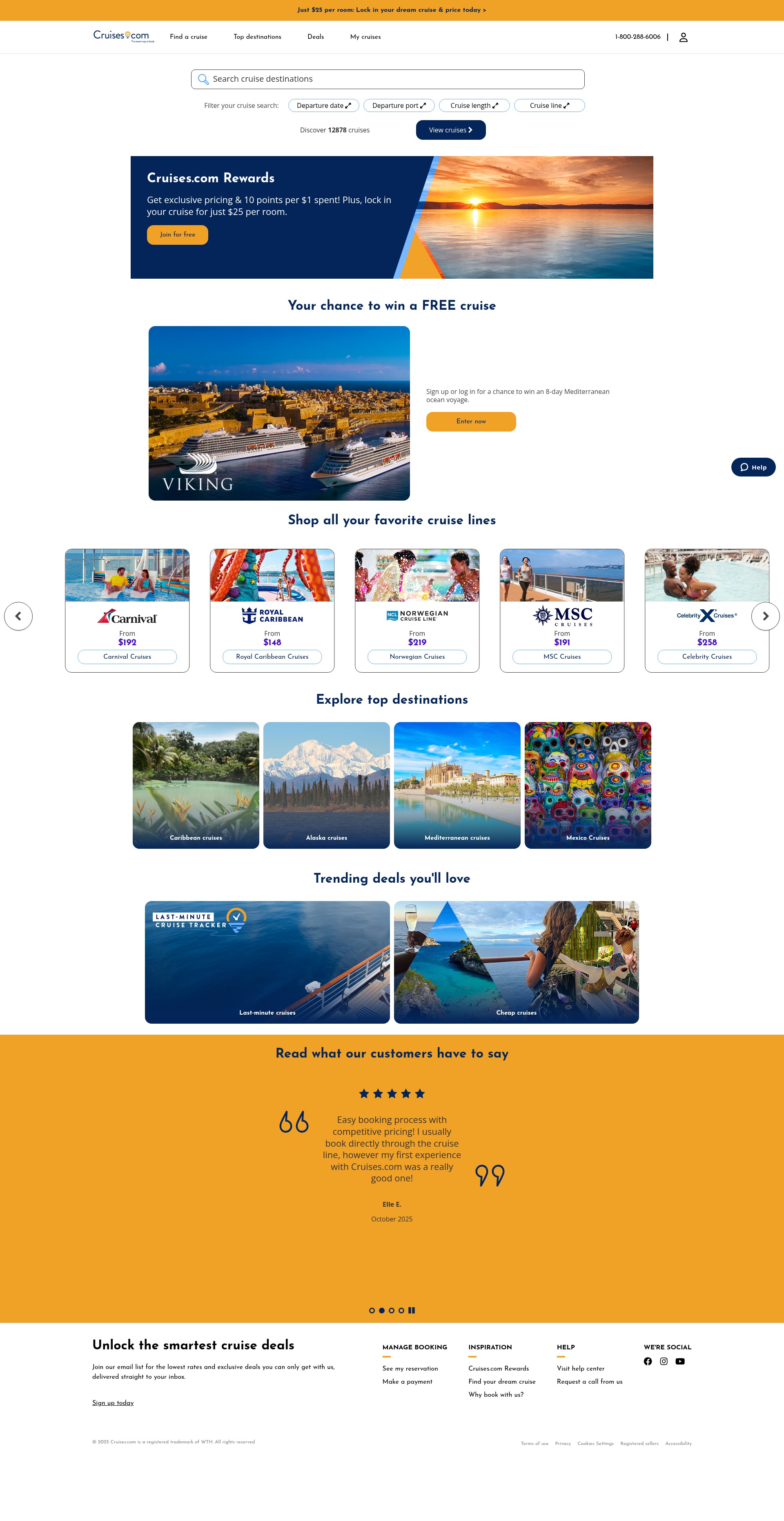 Screenshot of cruises.com