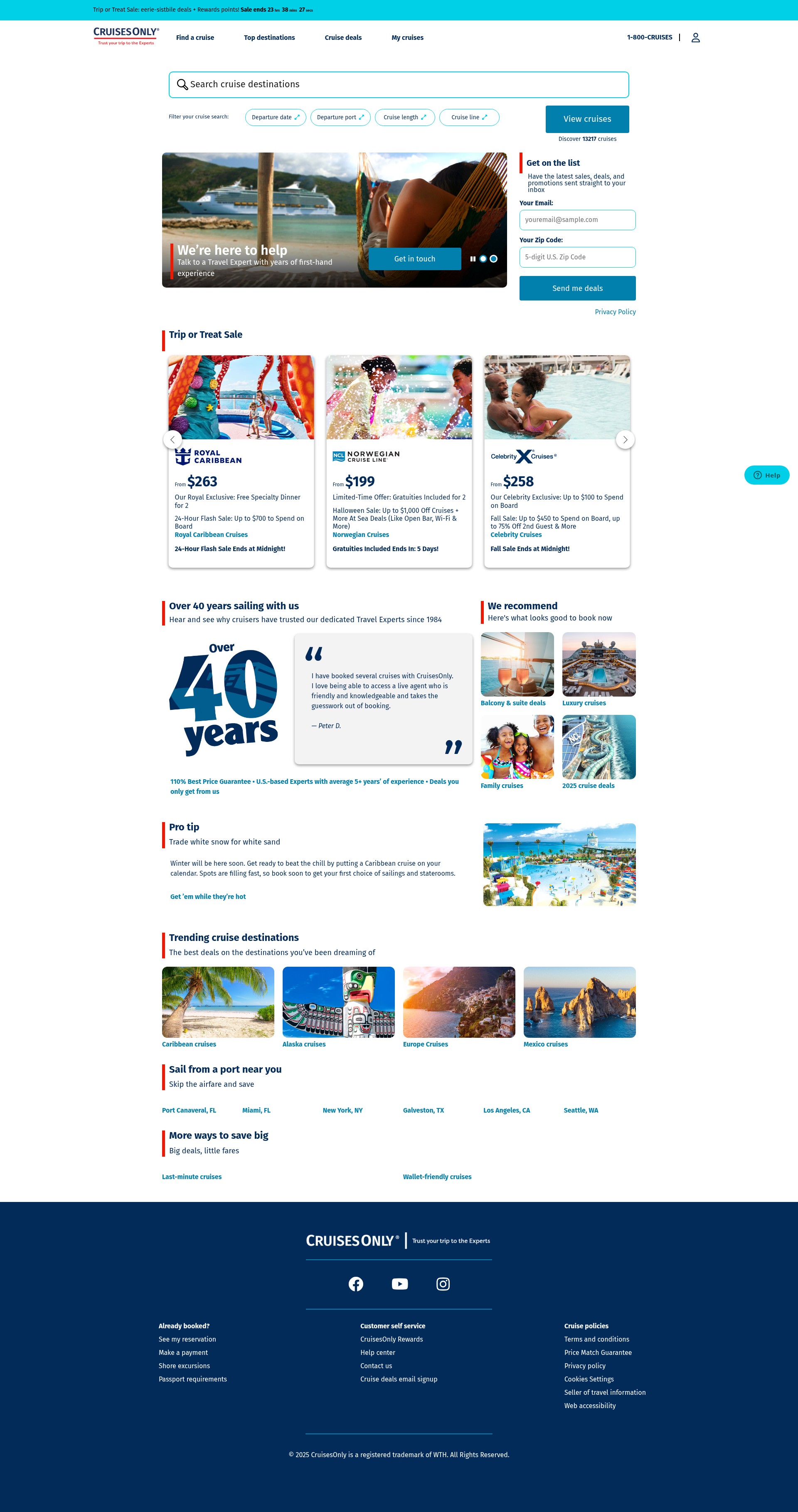 Screenshot of cruisesonly.com