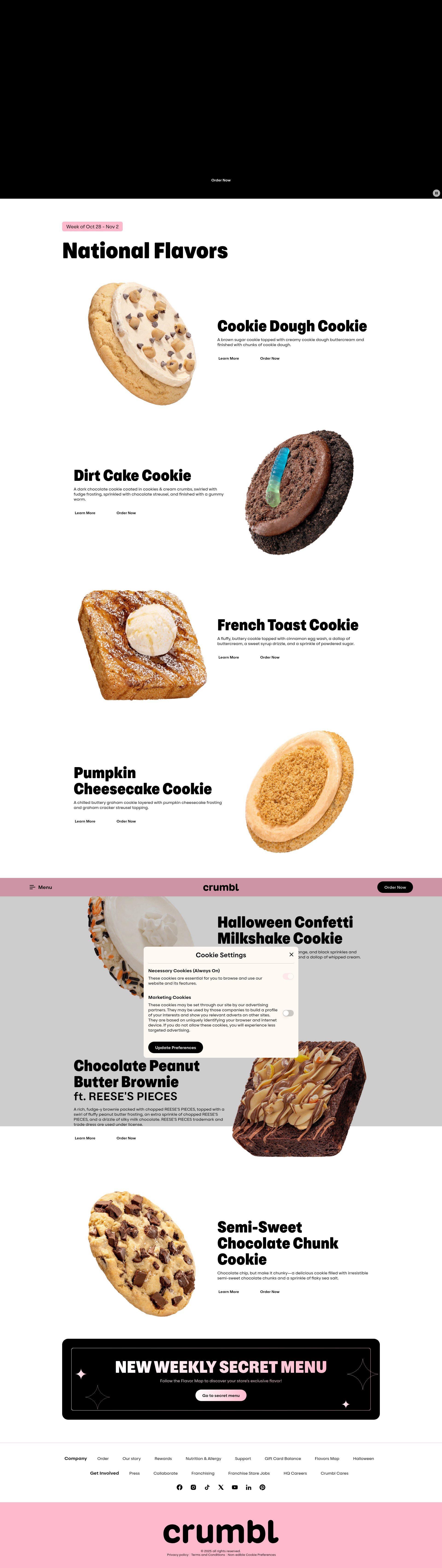 Screenshot of crumblcookies.com