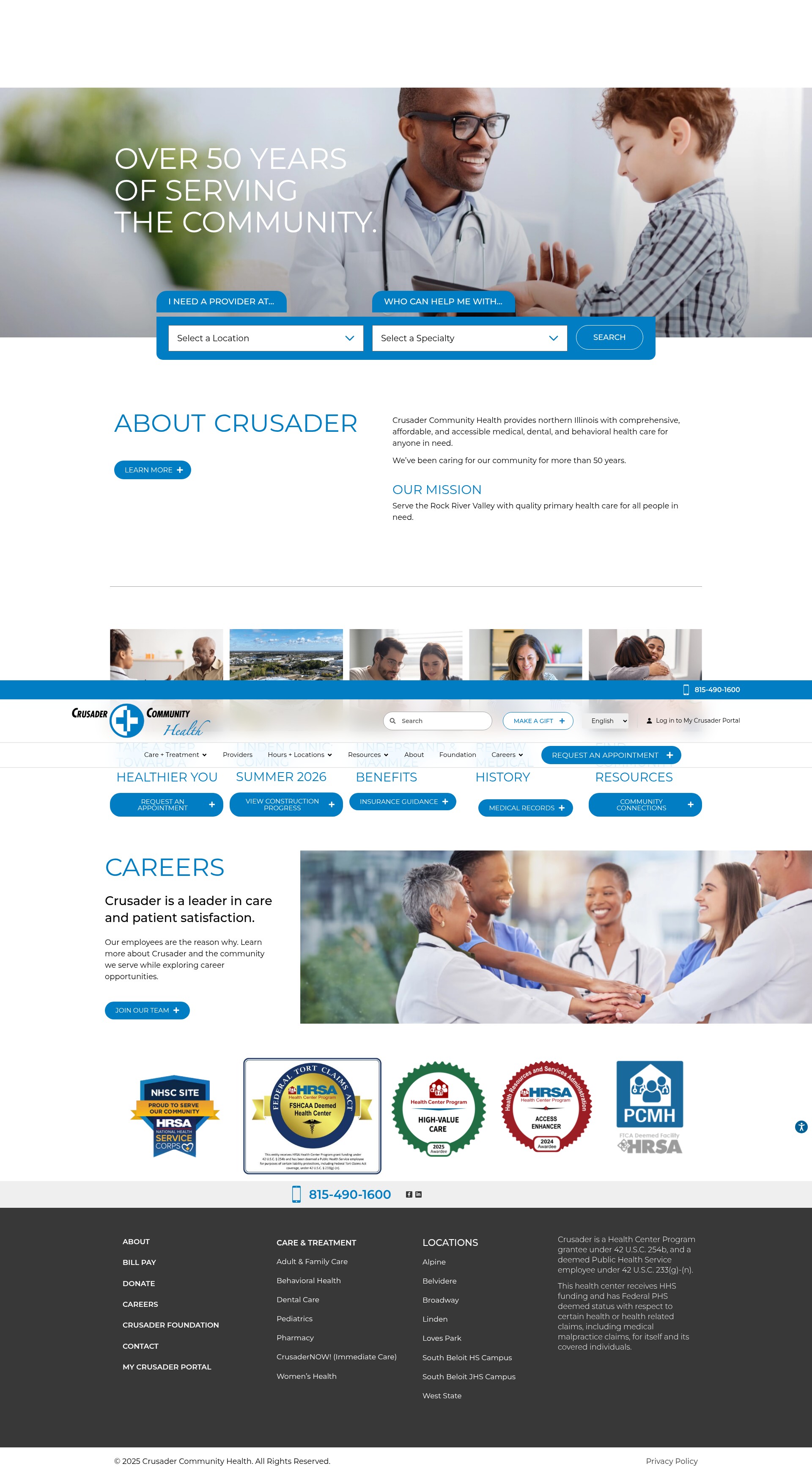 Screenshot of crusaderhealth.org