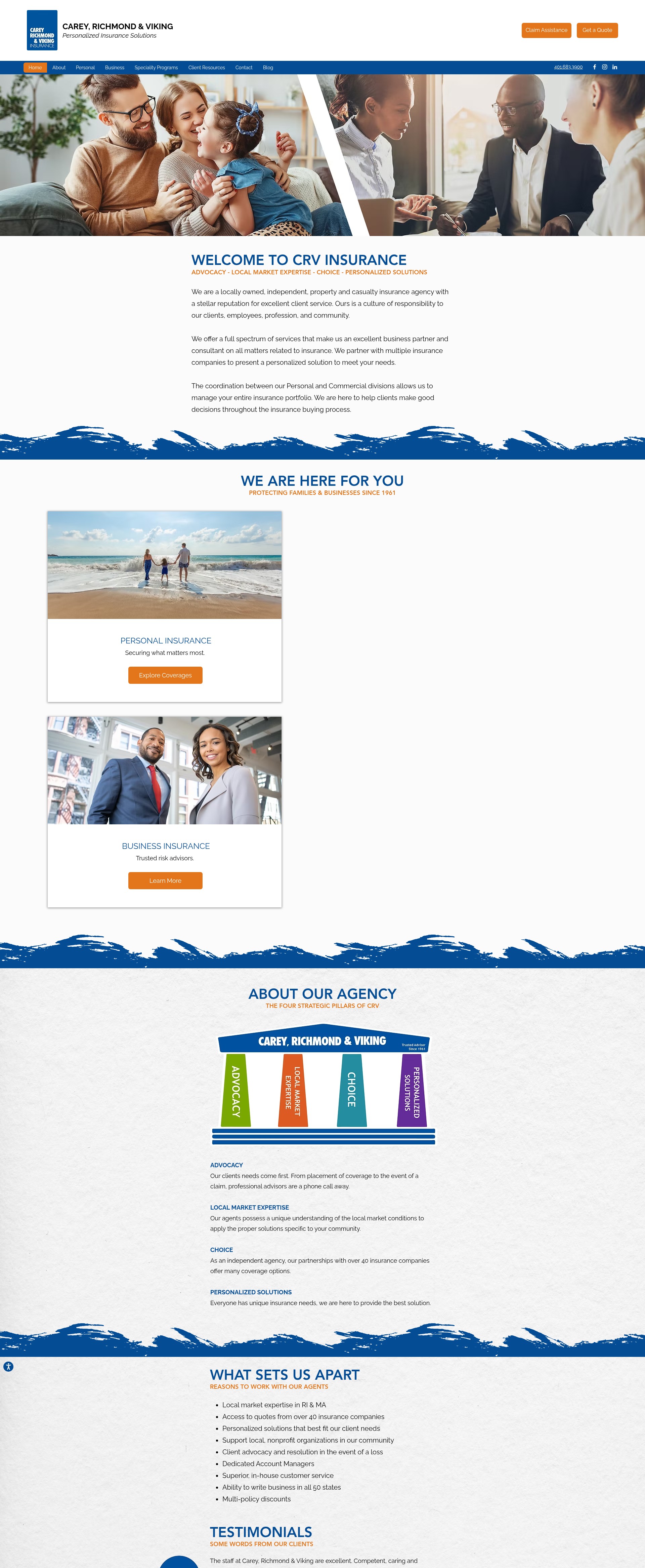 Screenshot of crvinsurance.com