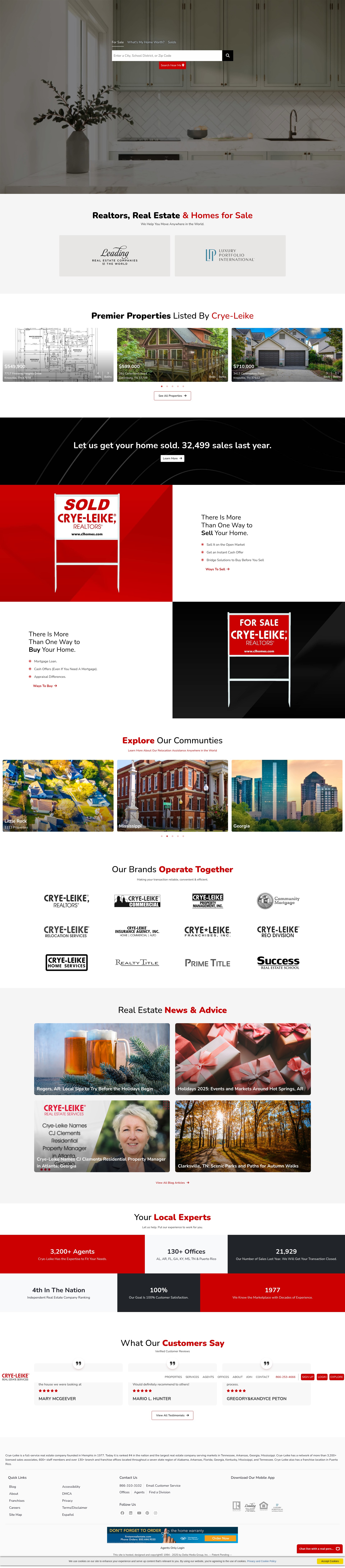 Screenshot of crye-leike.com