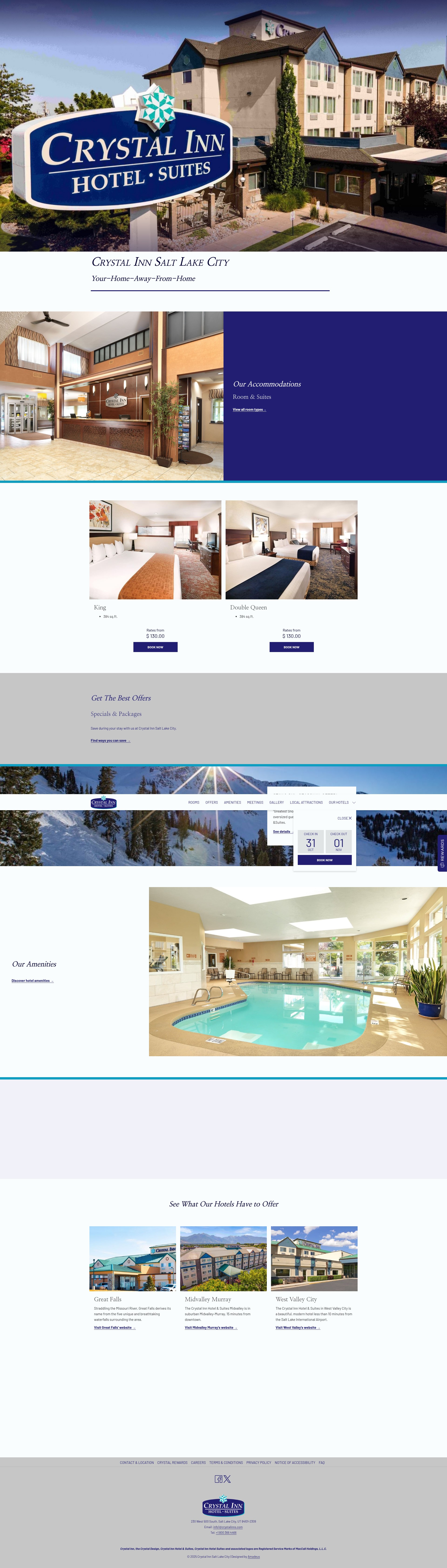 Screenshot of crystalinnsaltlake.com