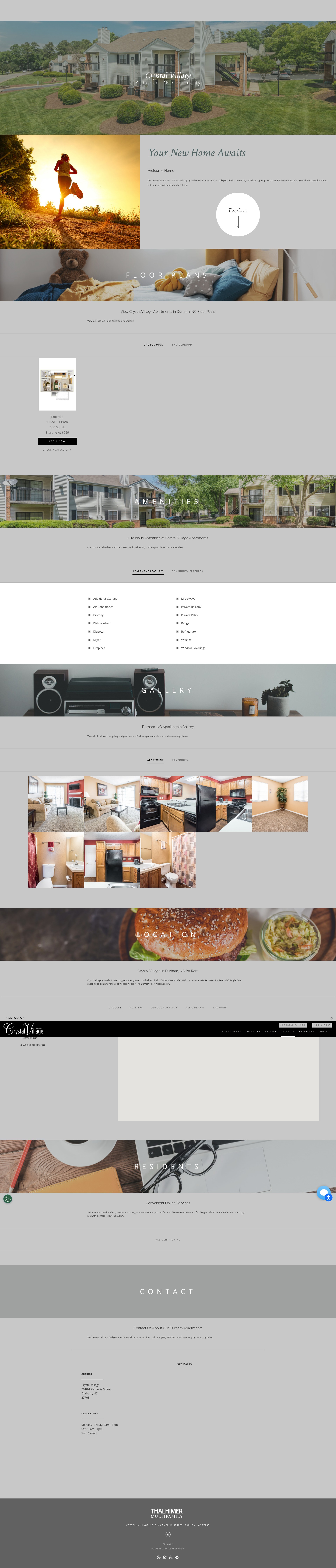 Screenshot of crystalvillageaptsdurham.com