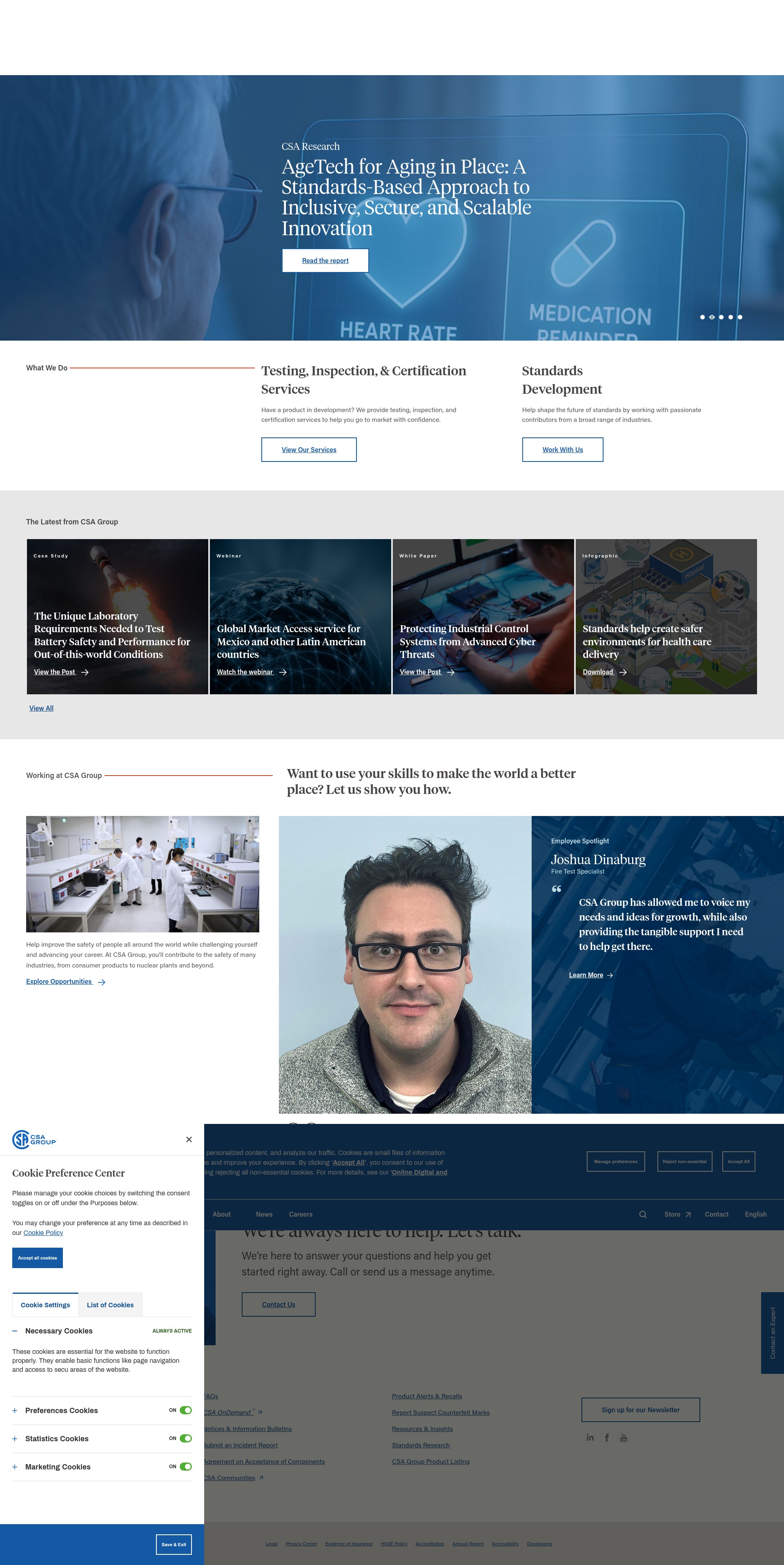Screenshot of csagroup.org