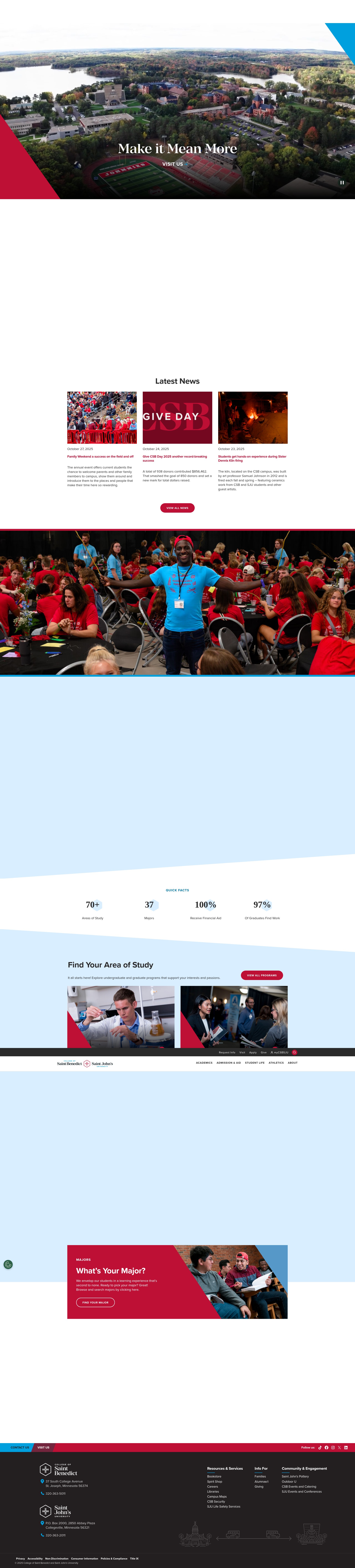 Screenshot of csbsju.edu