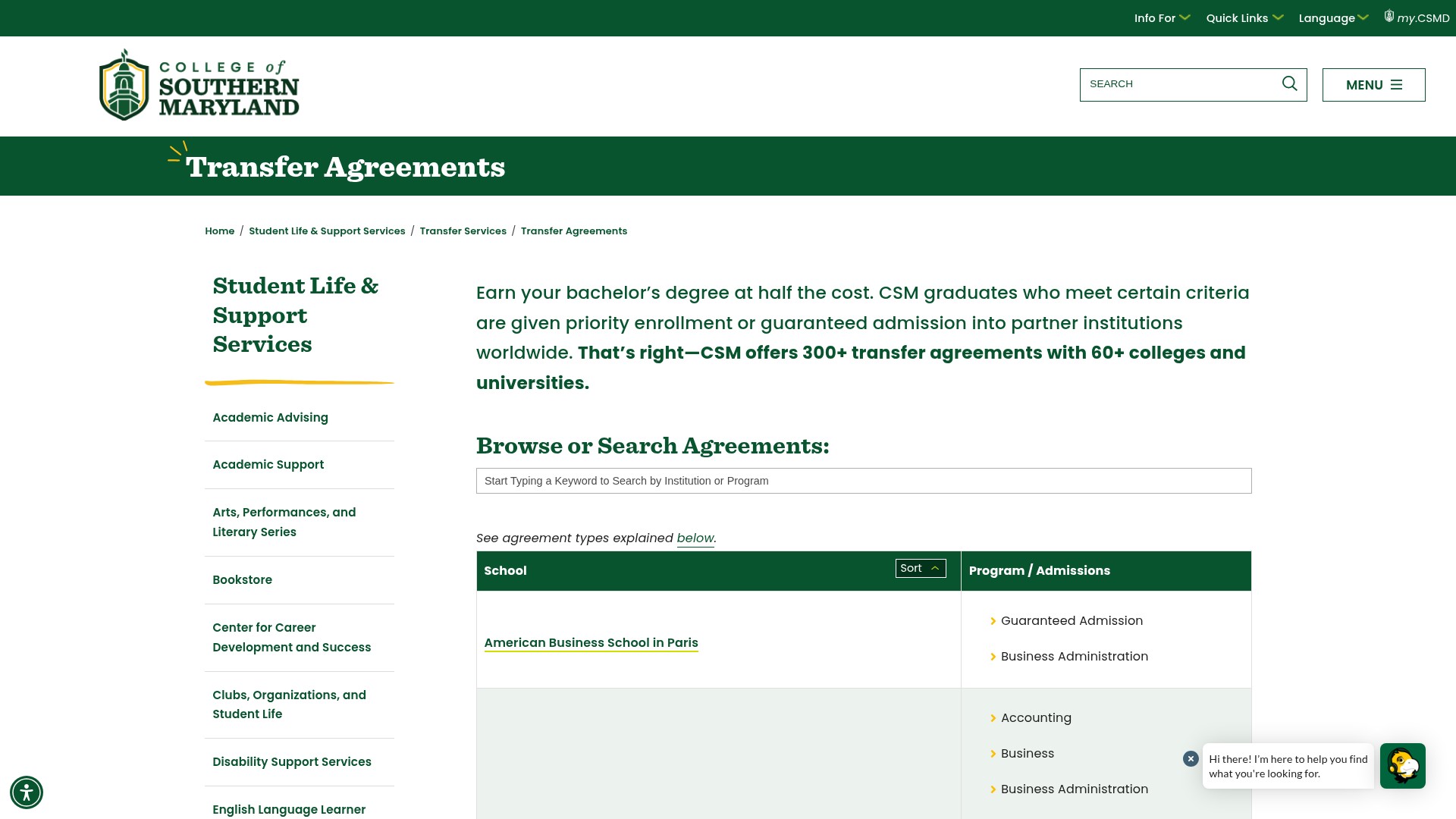 Screenshot of csmd.edu