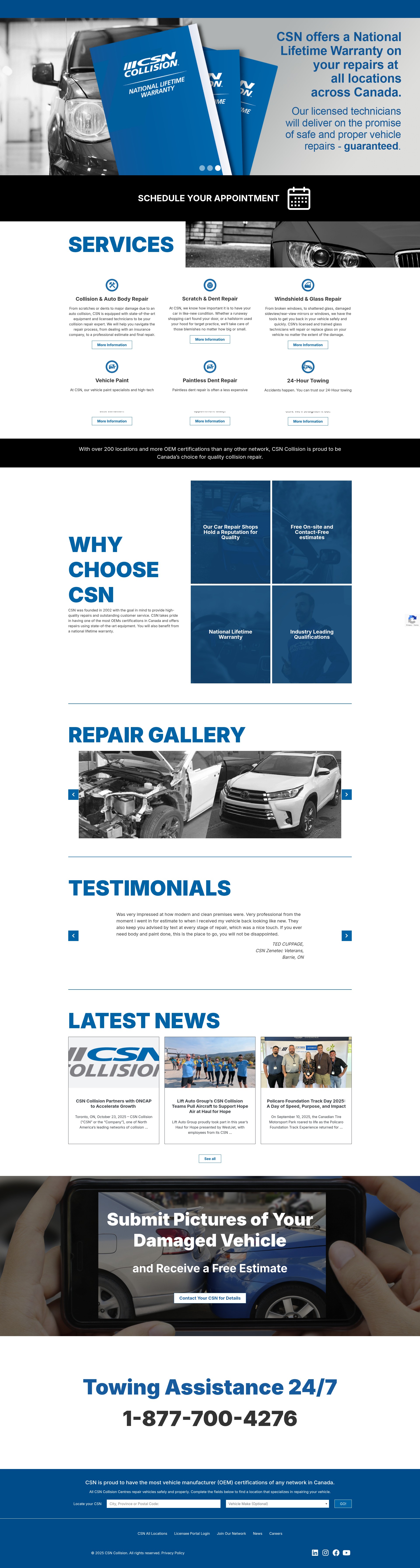 Screenshot of csncollision.com