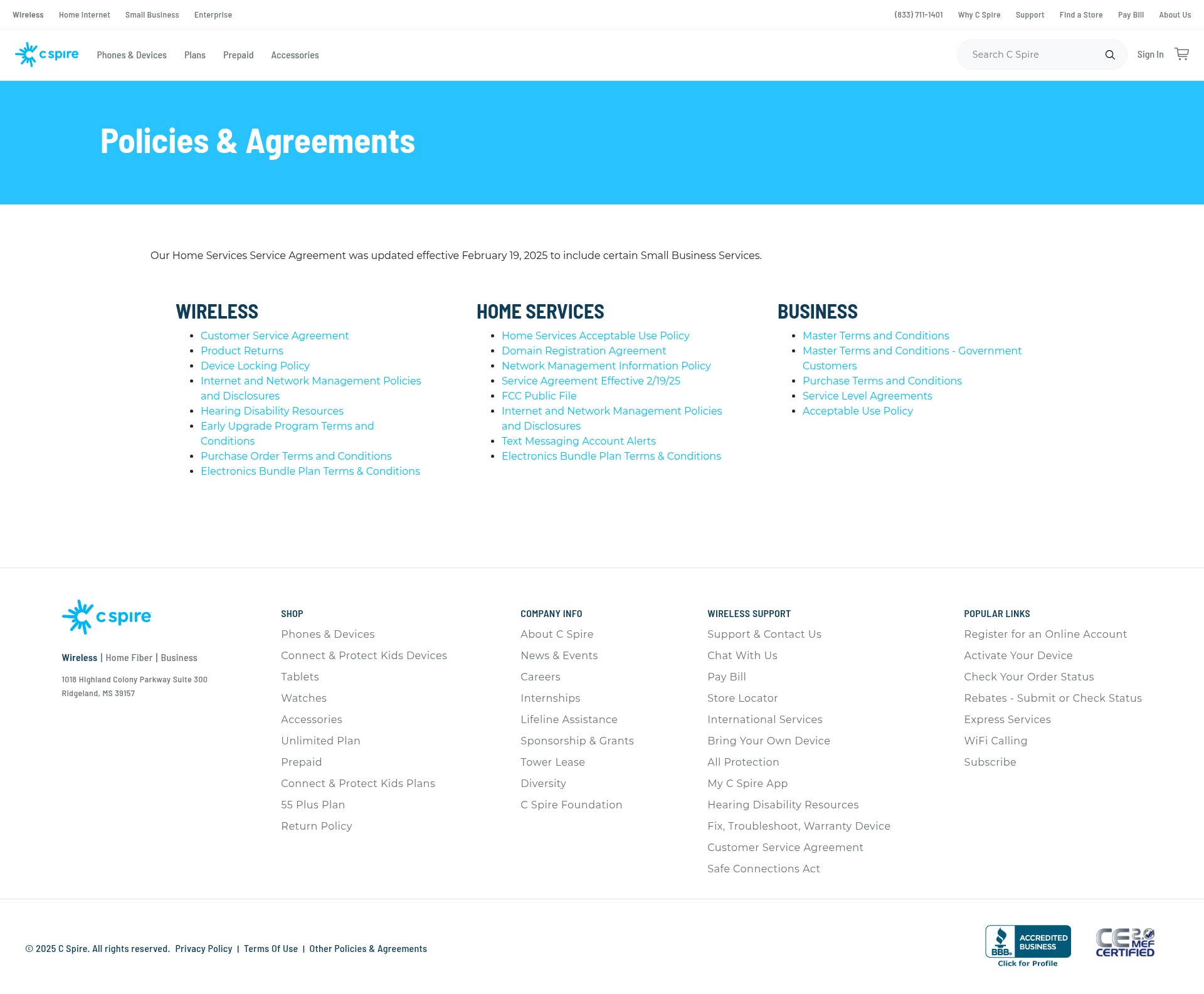 Screenshot of cspire.com