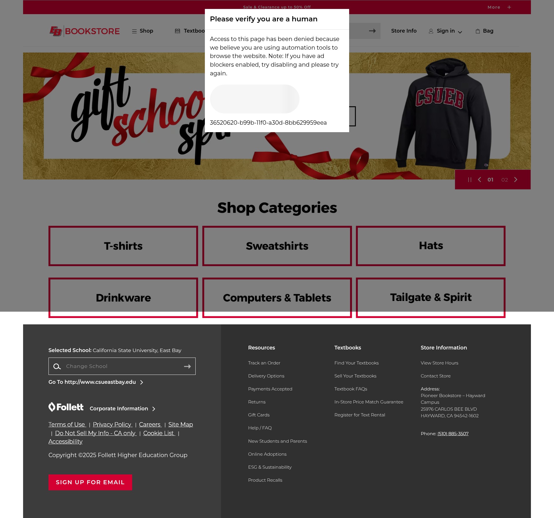 Screenshot of csueastbay.edu