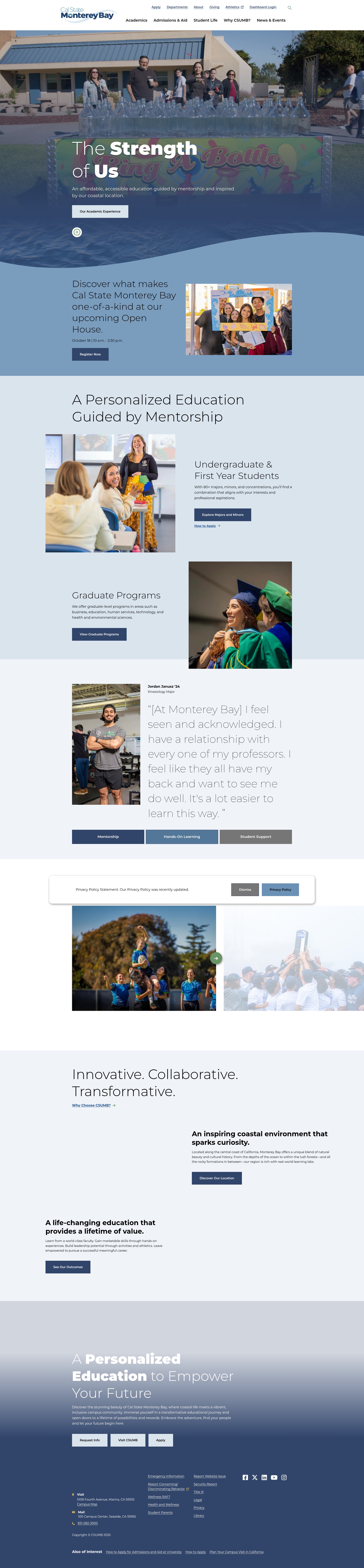 Screenshot of csumb.edu