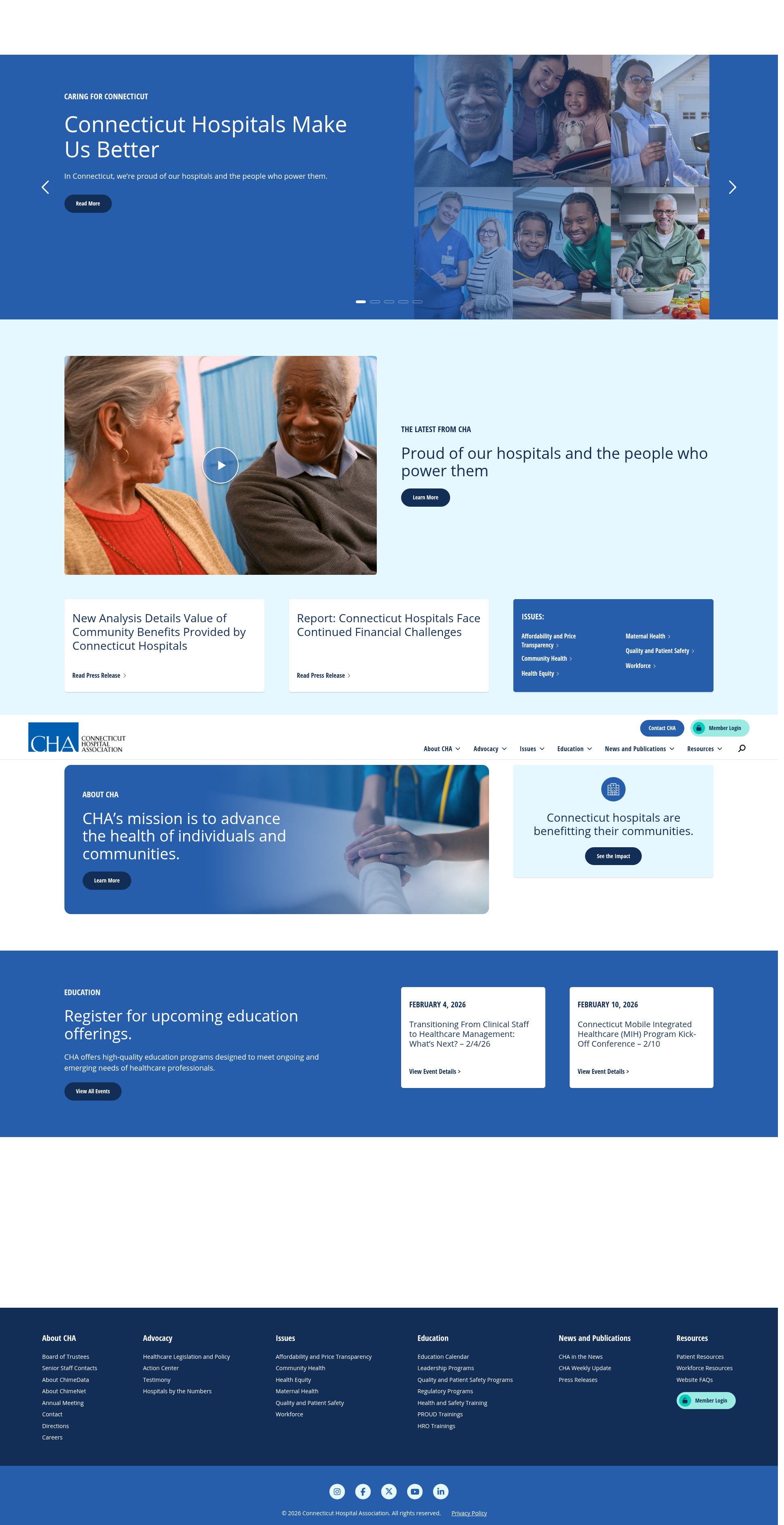 Screenshot of cthosp.org