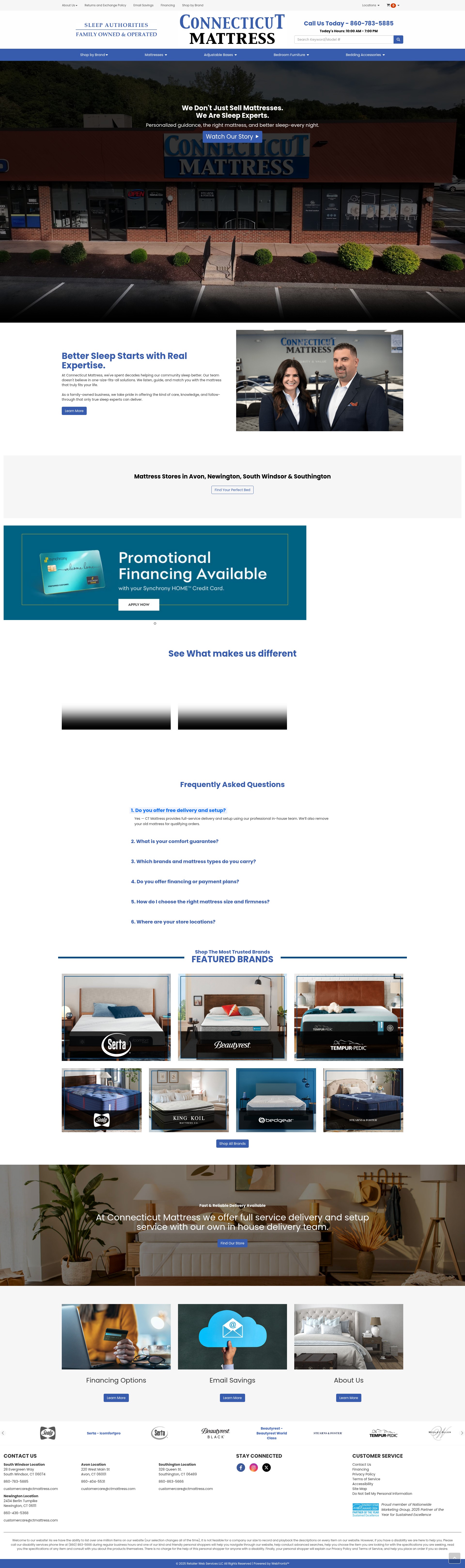 Screenshot of ctmattress.com