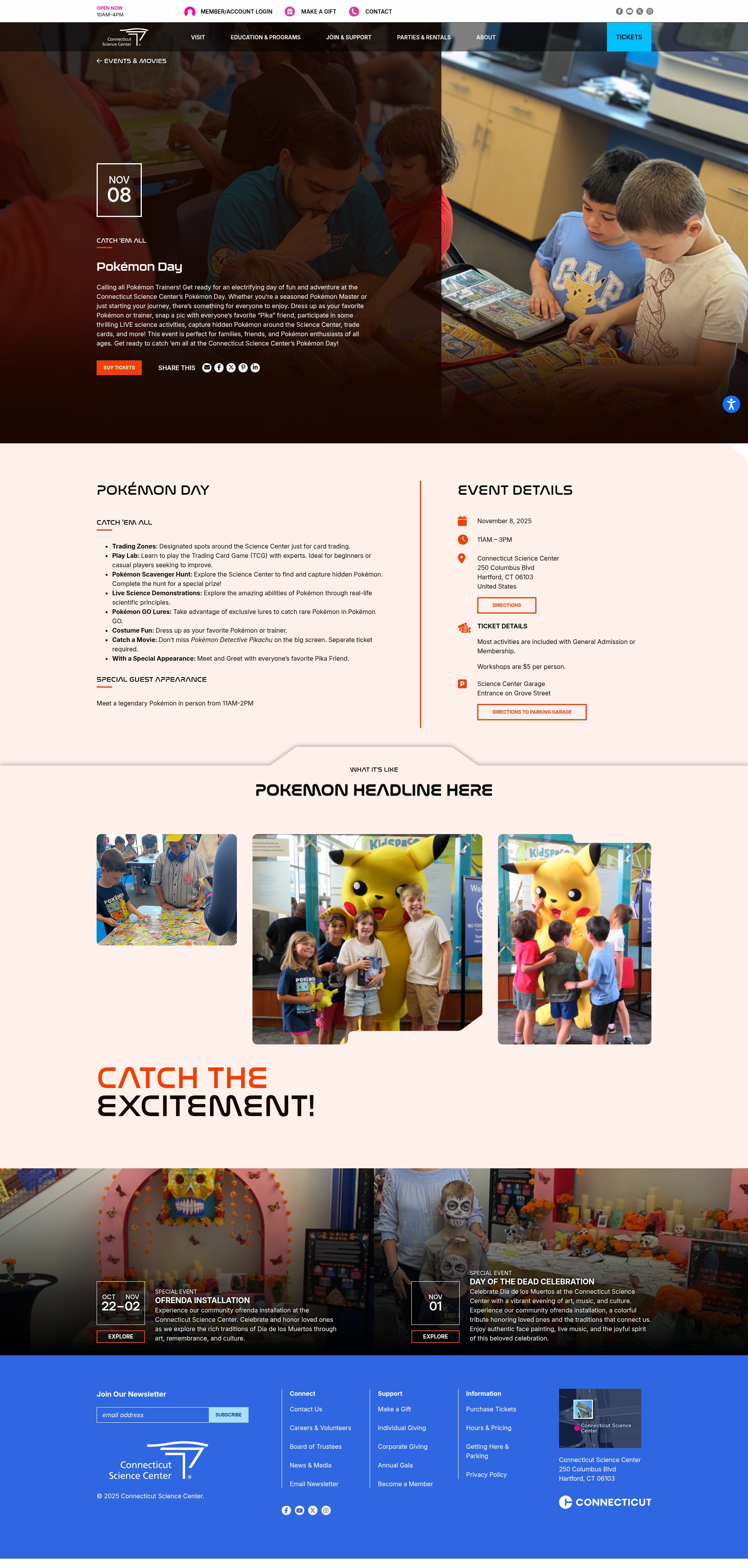 Screenshot of ctsciencecenter.org