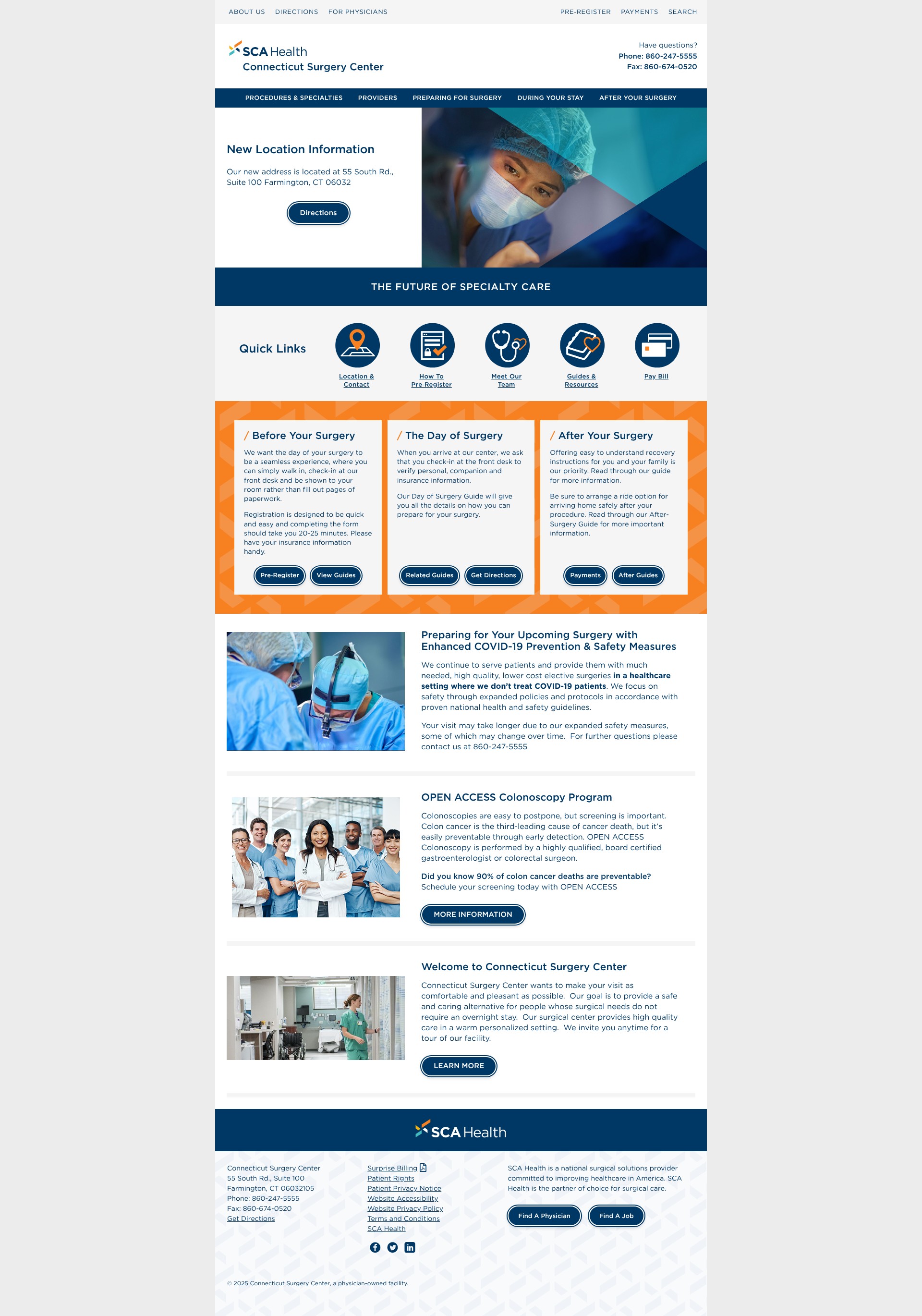 Screenshot of ctsurgerycenter.com