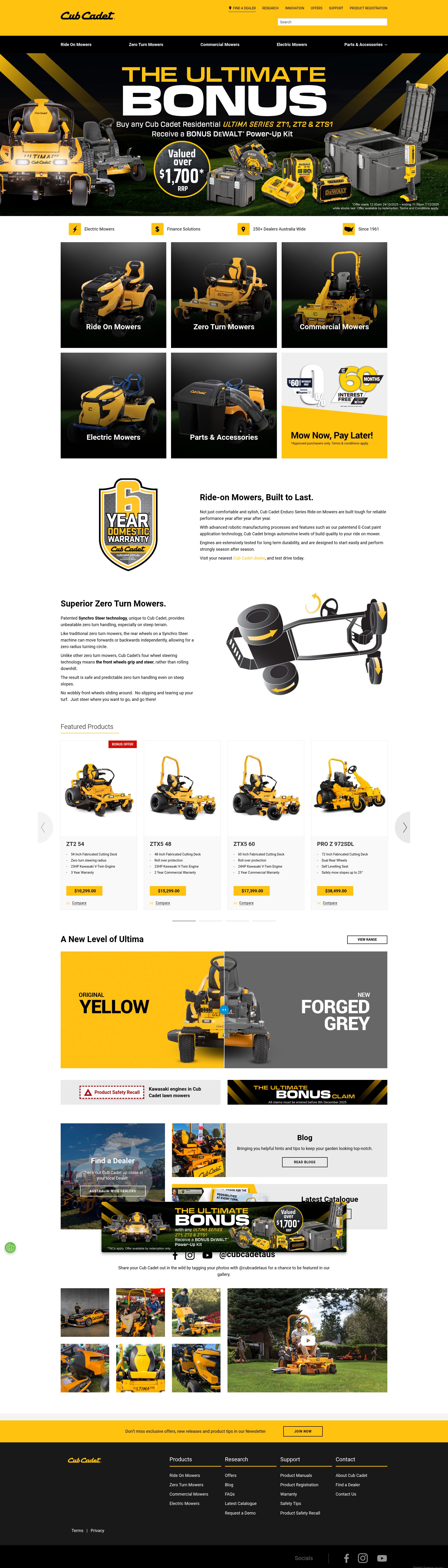 Screenshot of cubcadet.com.au