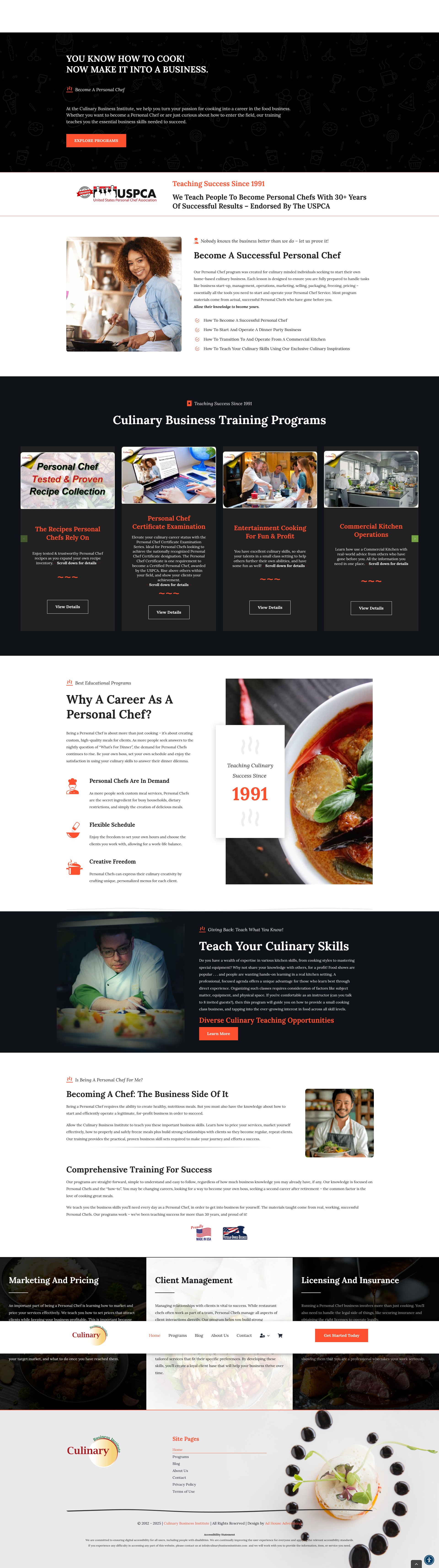 Screenshot of culinarybusinessinstitute.com