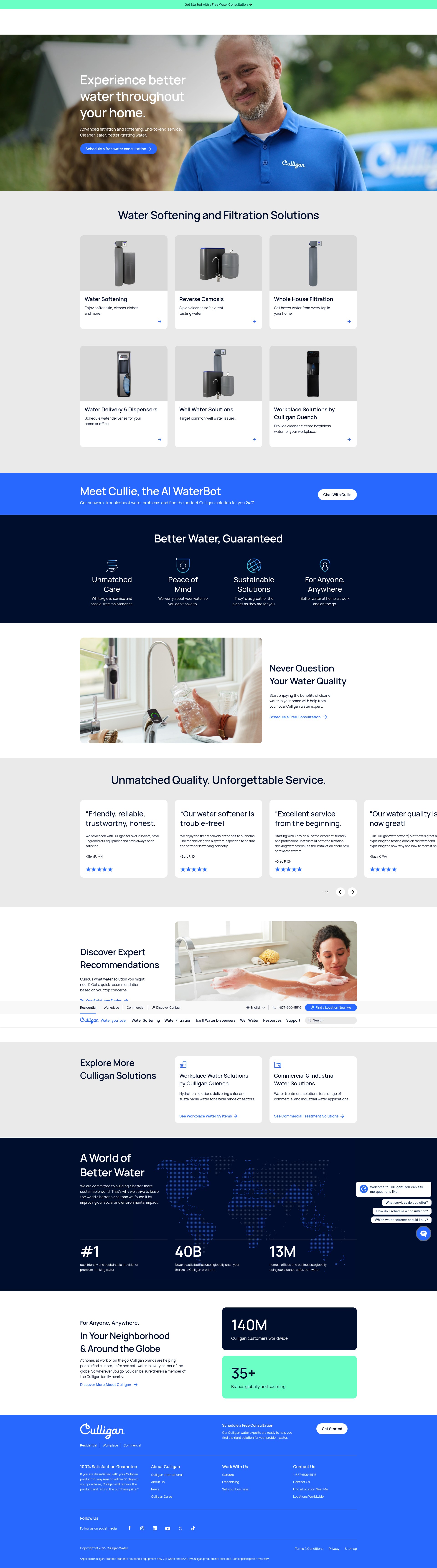 Screenshot of culligan.com