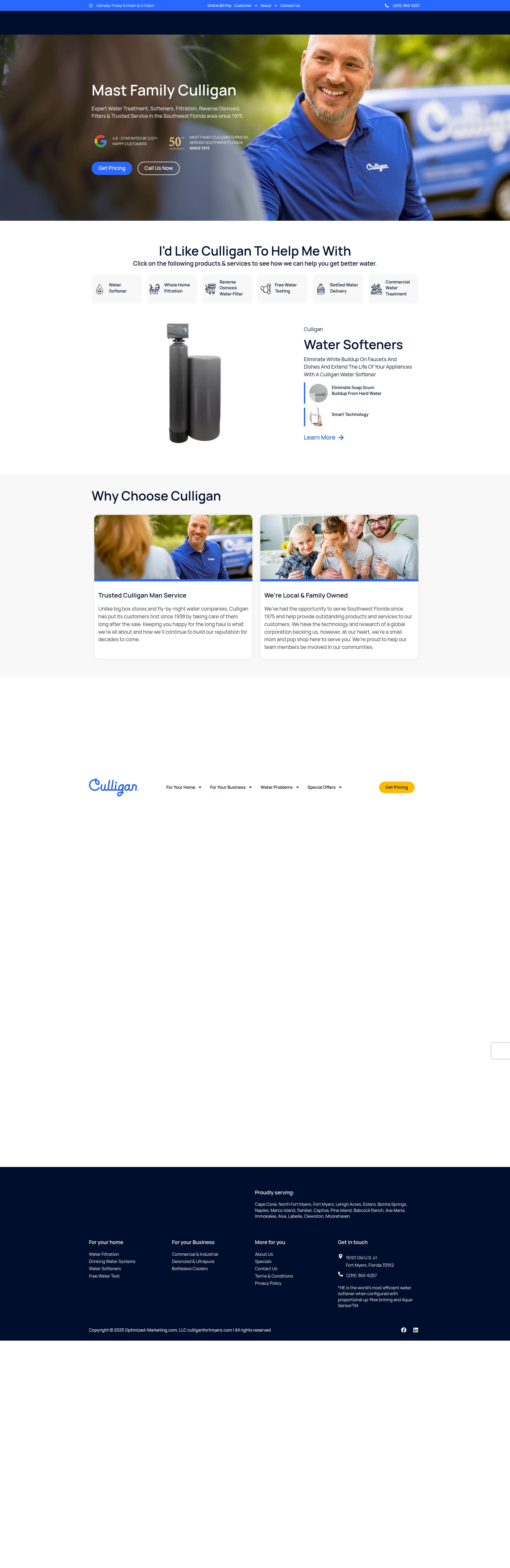Screenshot of culliganfortmyers.com