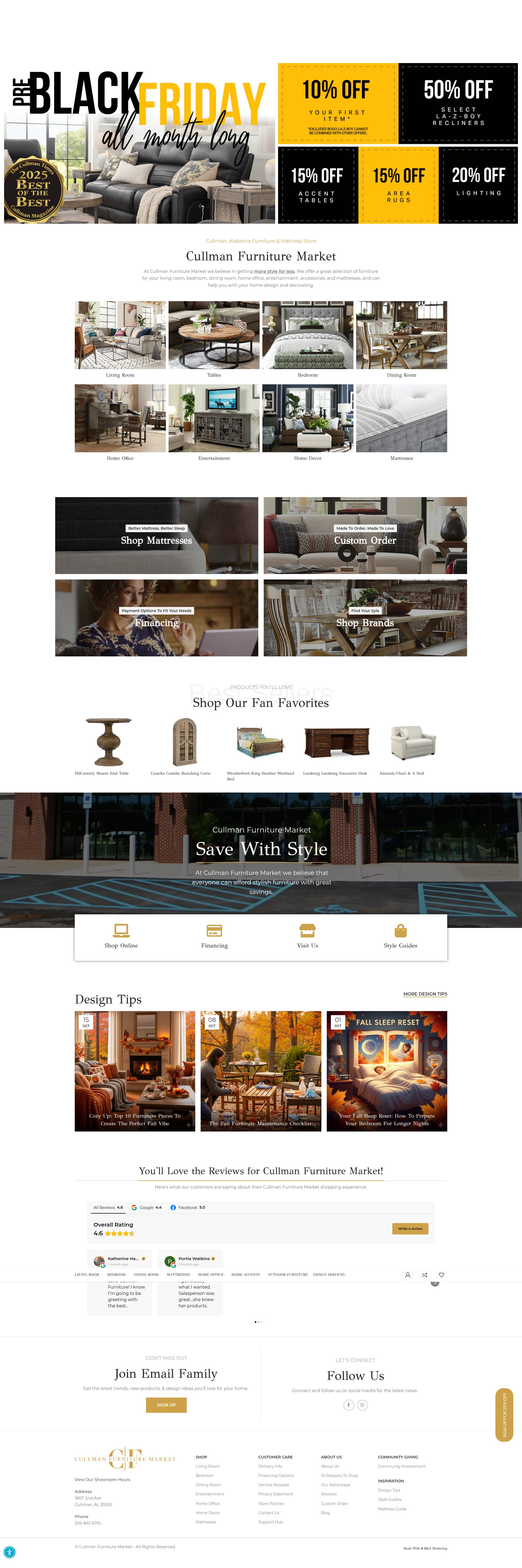 Screenshot of cullmanfurnituremarket.com