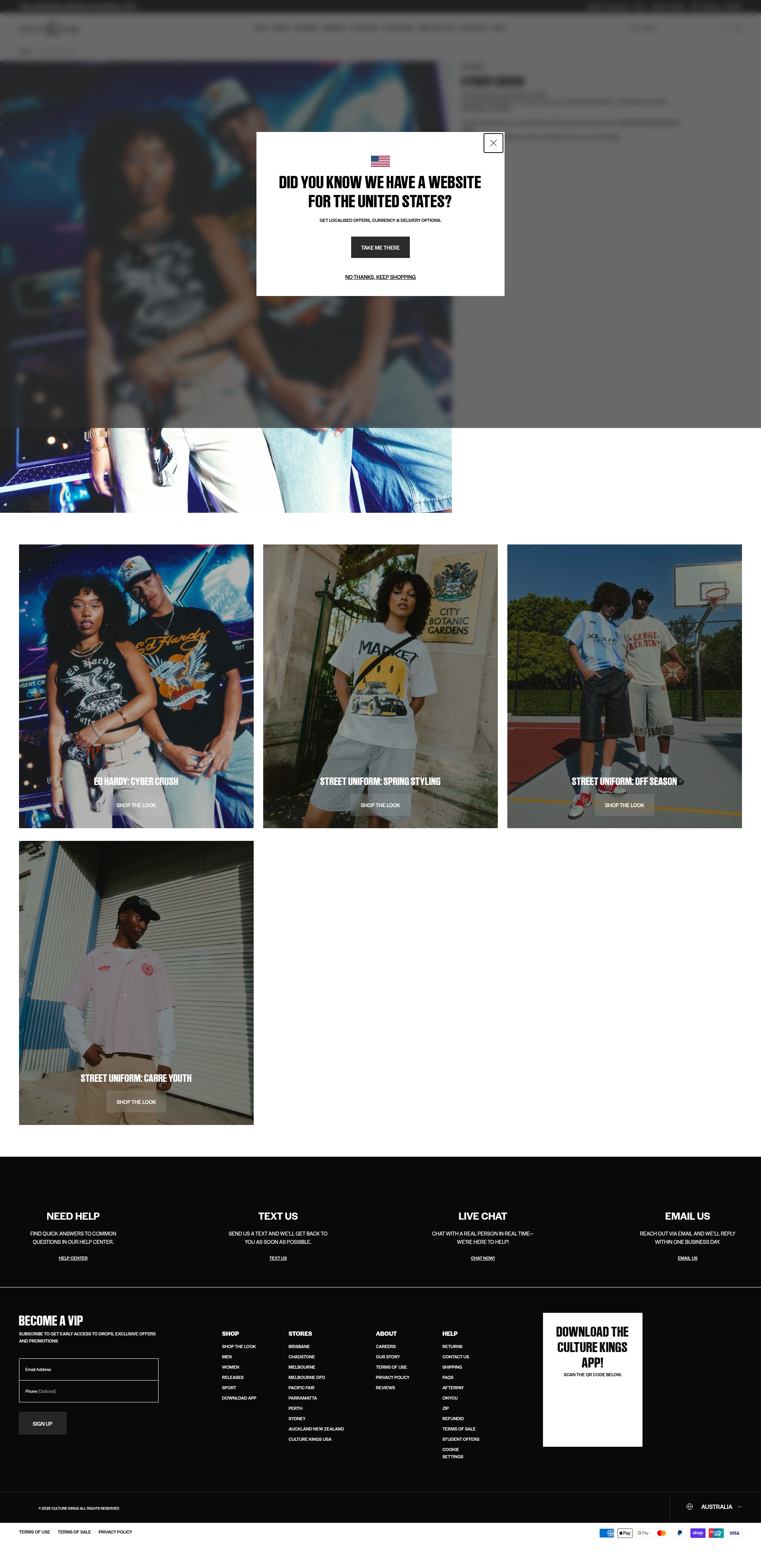 Screenshot of culturekings.com.au