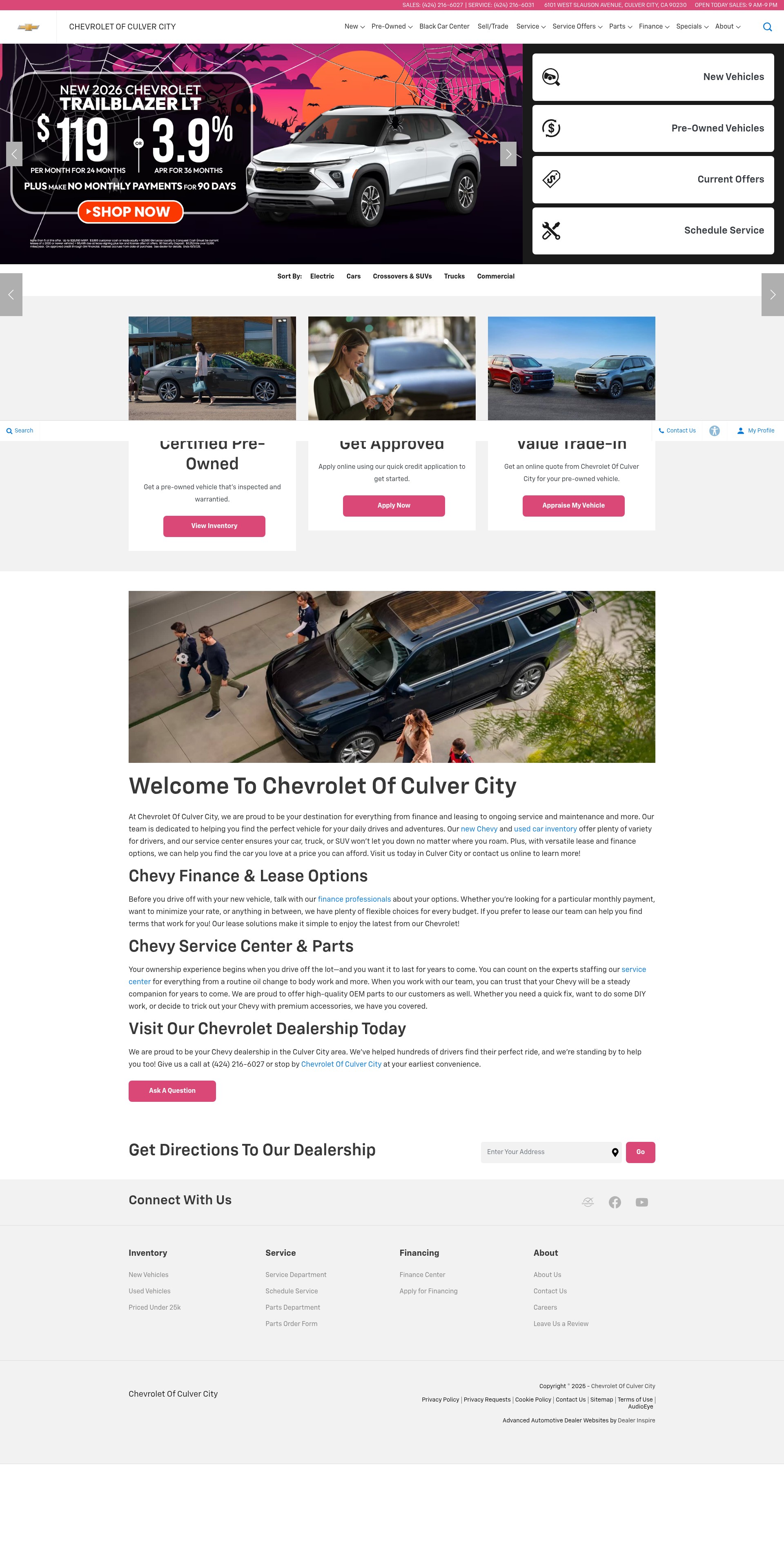 Screenshot of culvercitychevrolet.com
