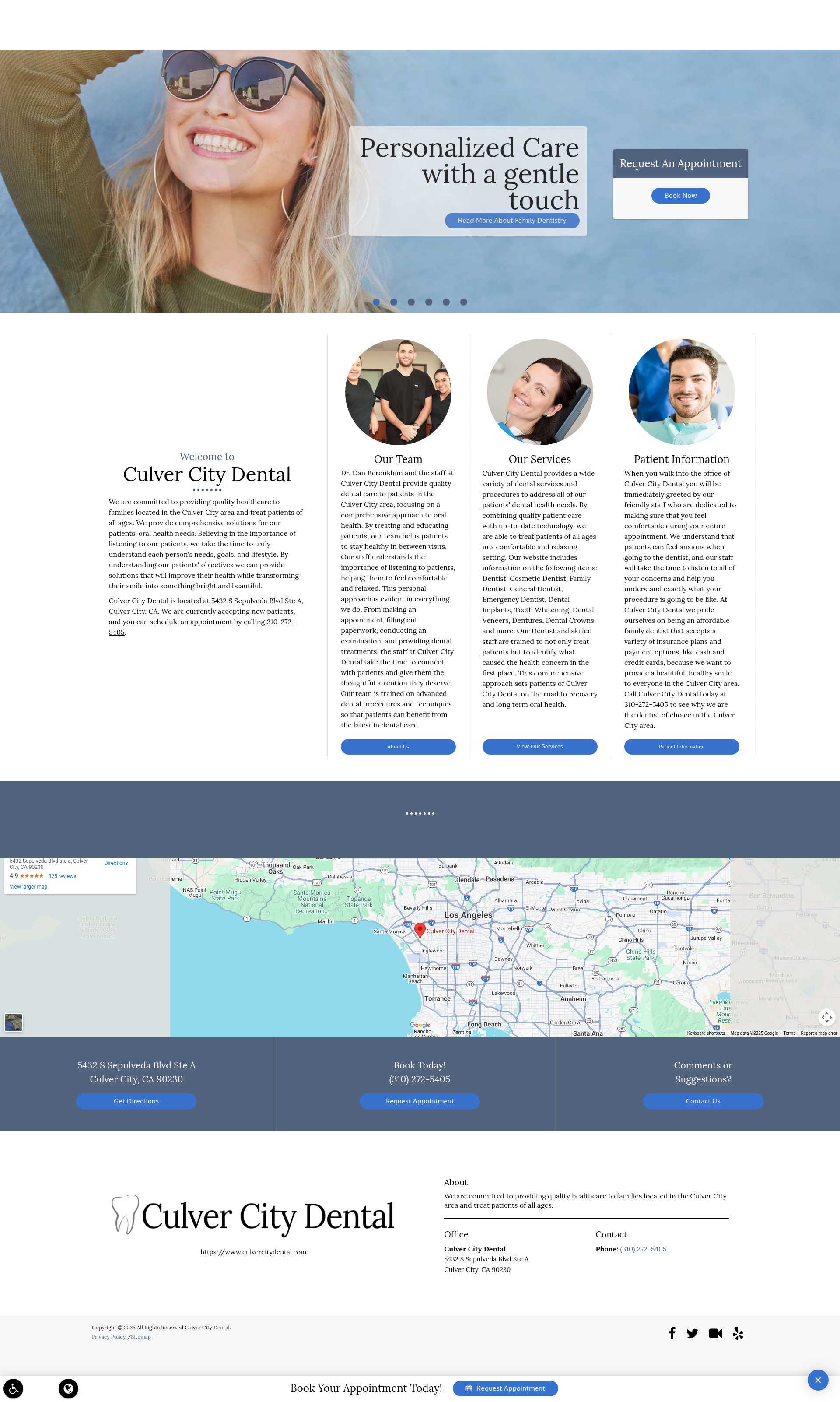 Screenshot of culvercitydental.com