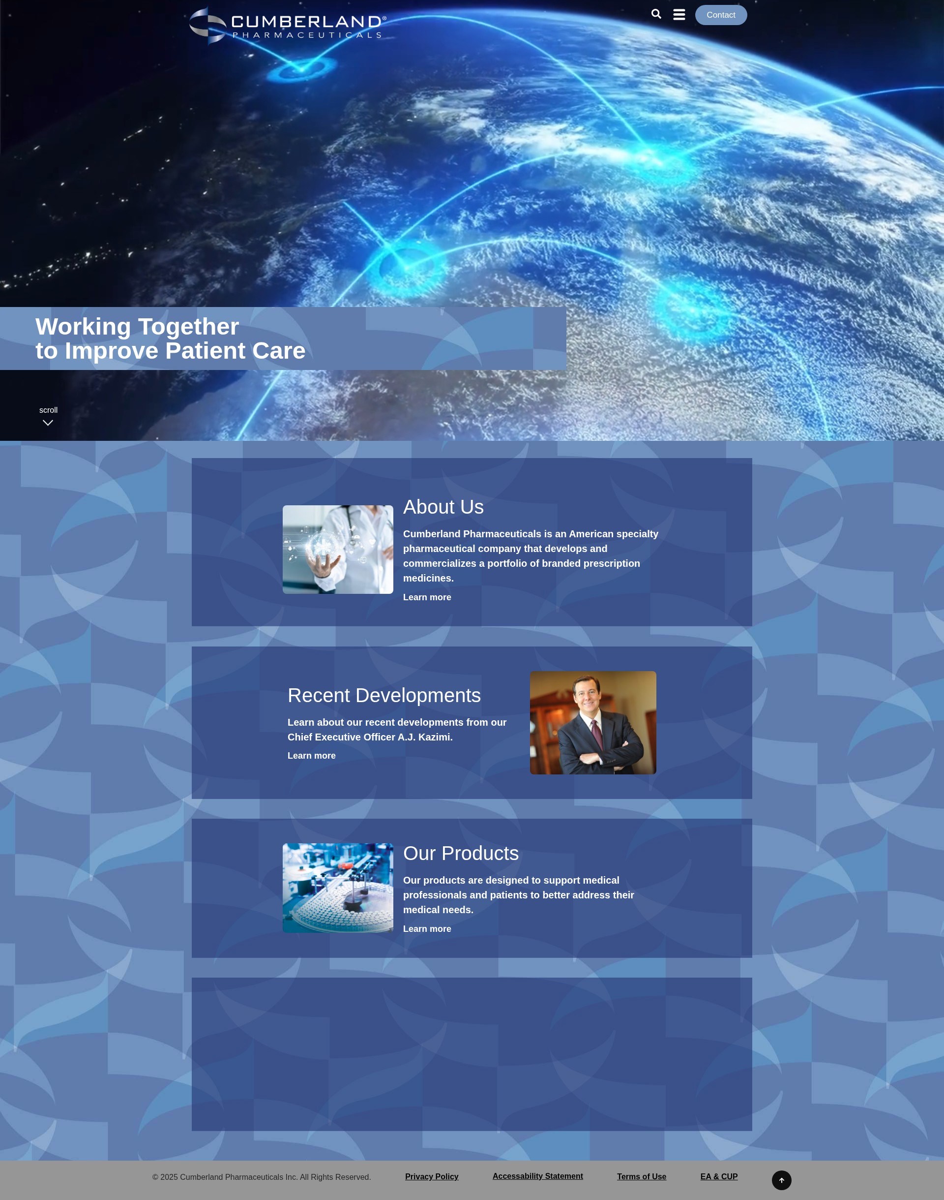 Screenshot of cumberlandpharma.com