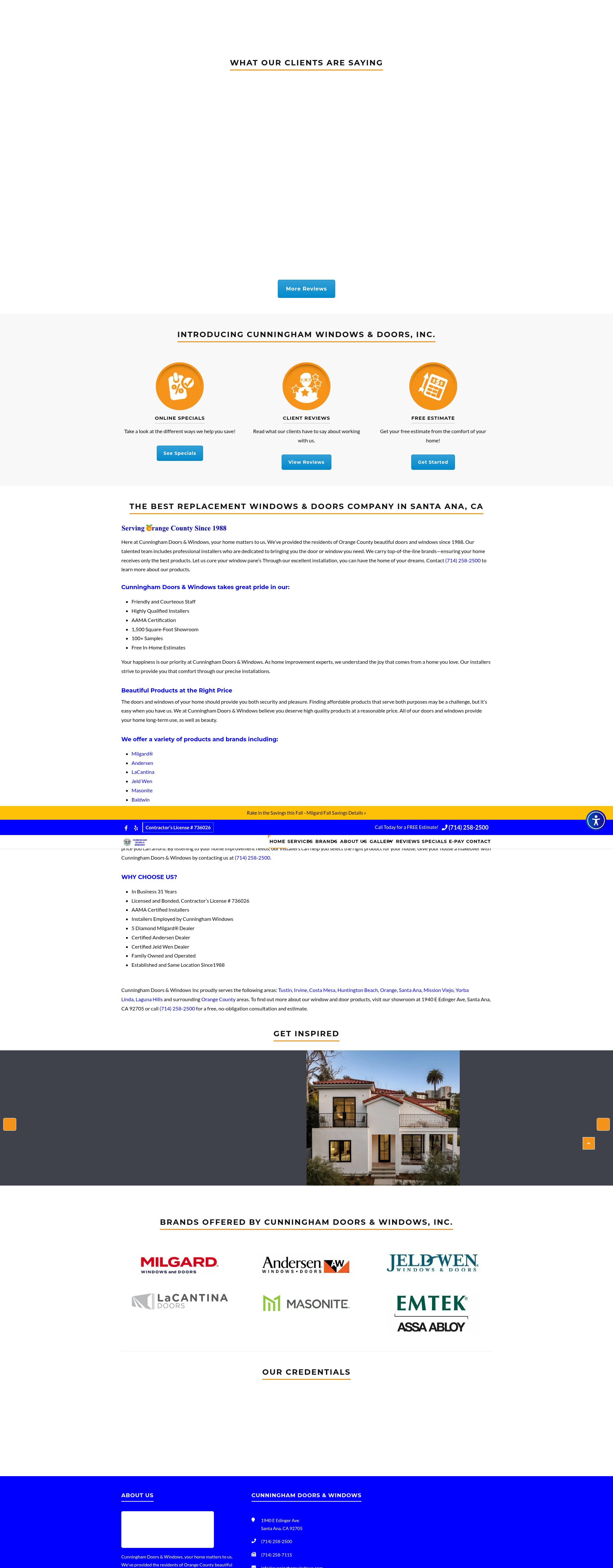 Screenshot of cunninghamwindows.com