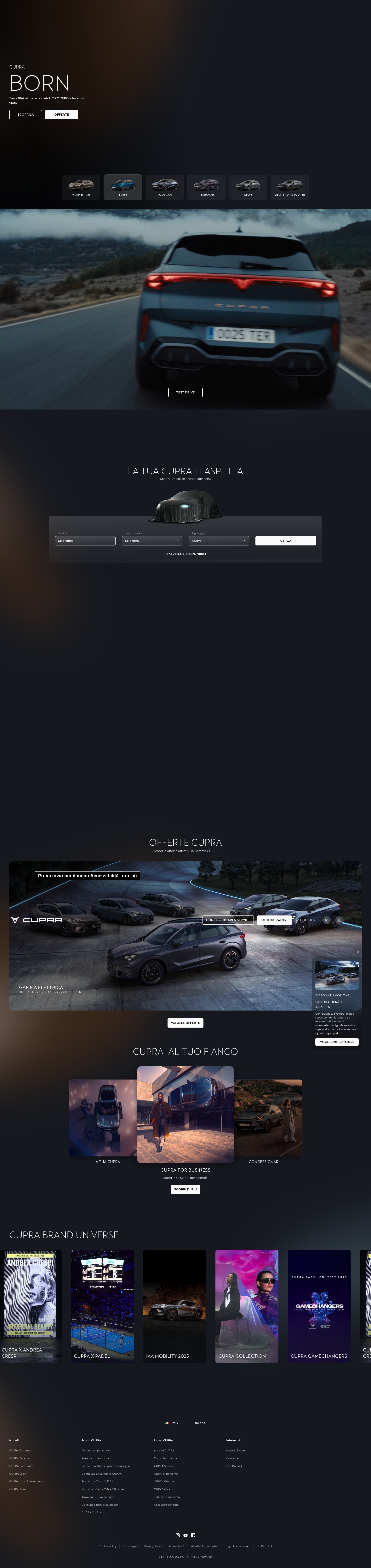 Screenshot of cupraofficial.it