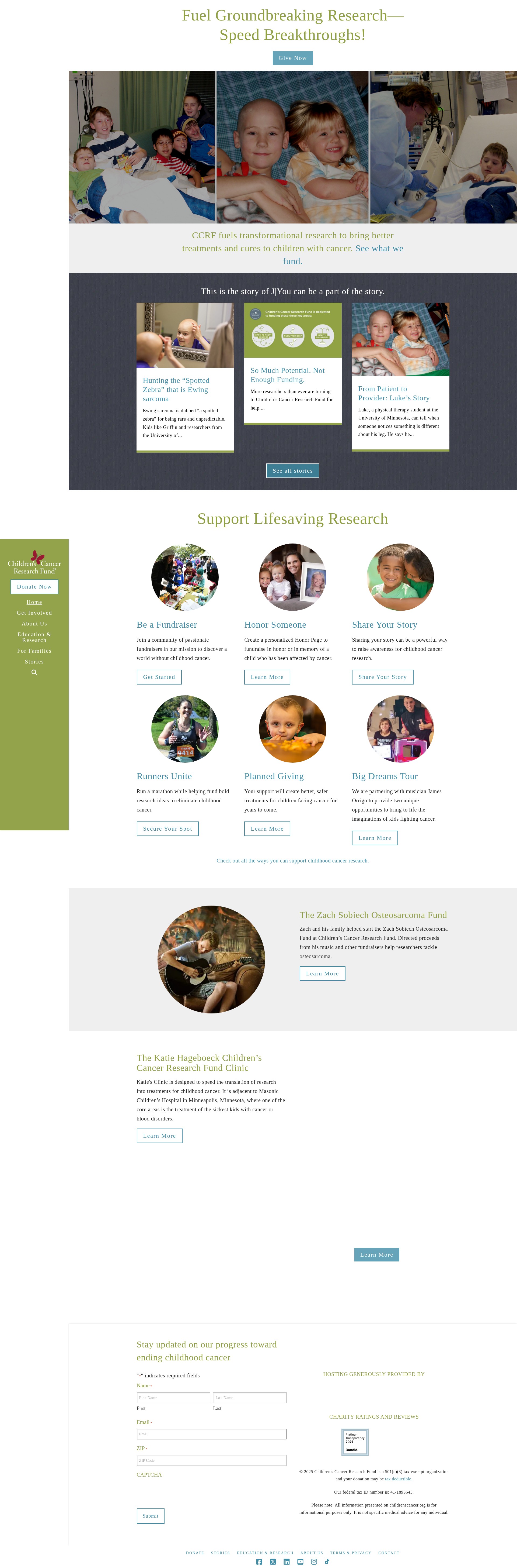 Screenshot of cure.childrenscancer.org