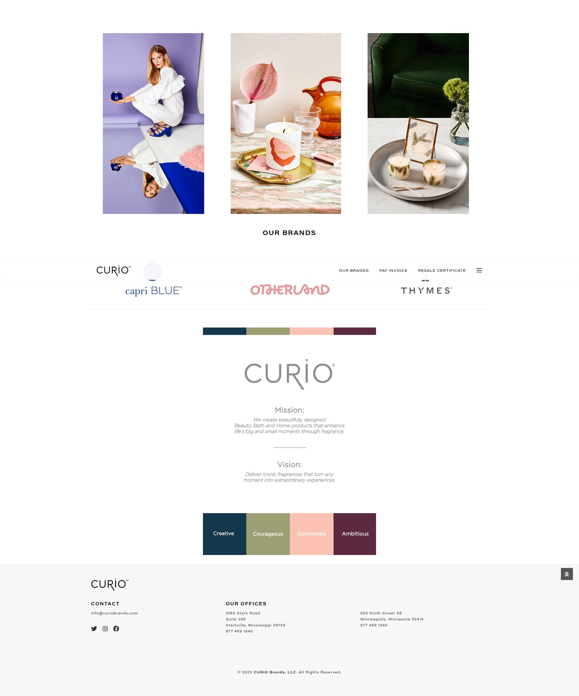 Screenshot of curiobrands.com
