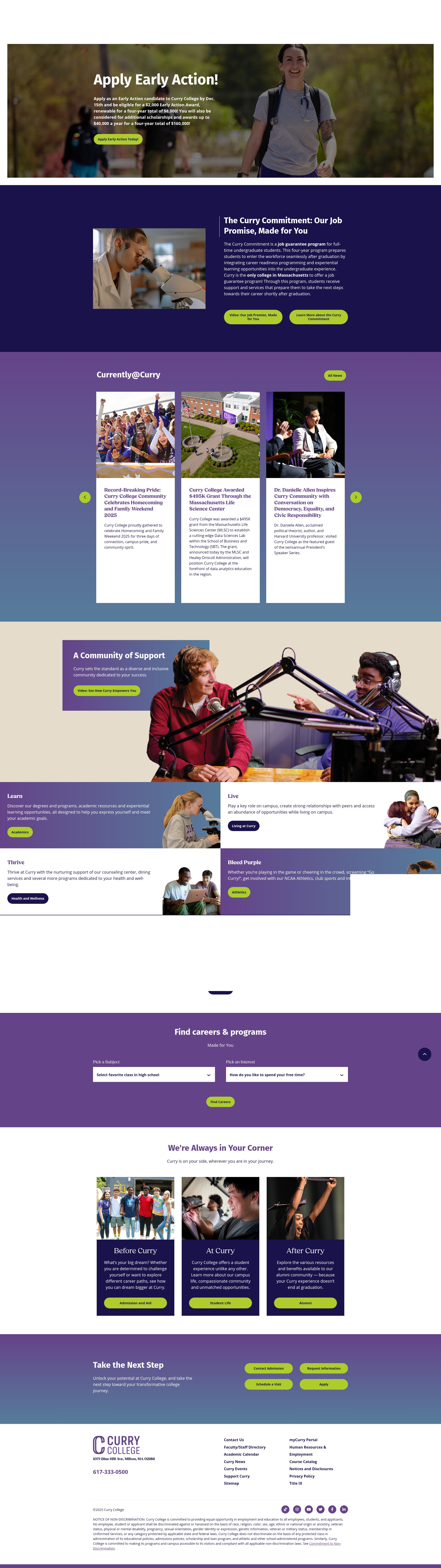 Screenshot of curry.edu