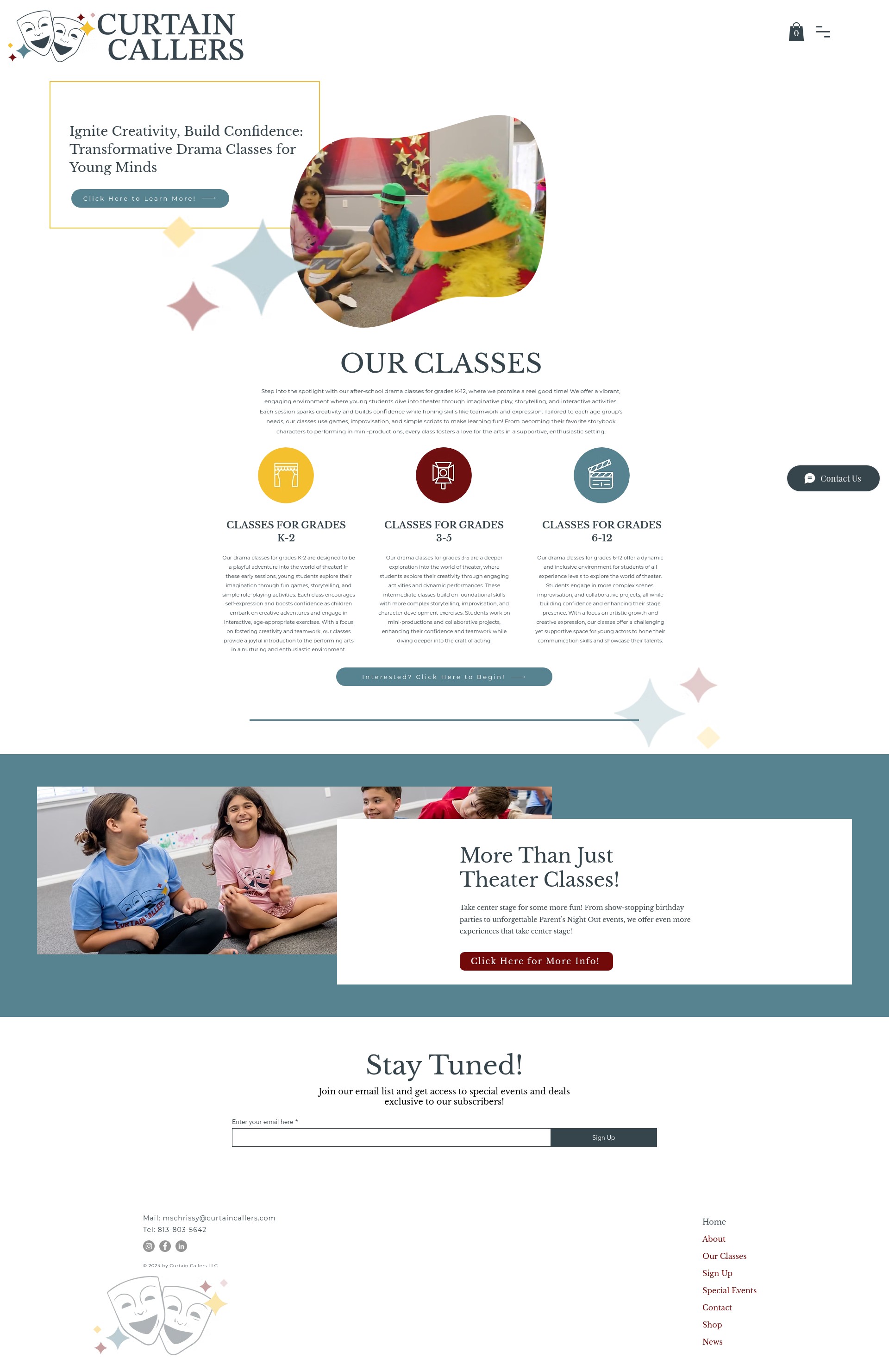 Screenshot of curtaincallers.com