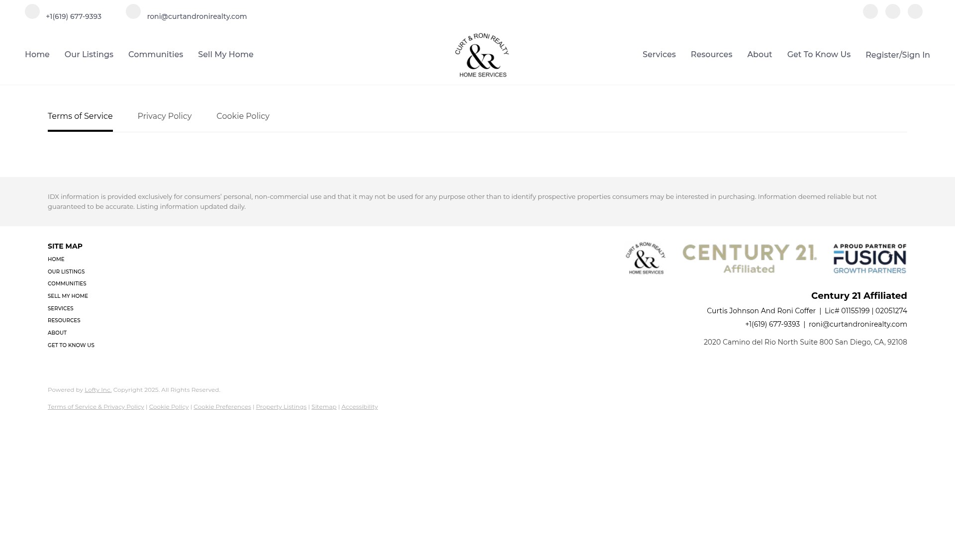 Screenshot of curtandronirealty.com