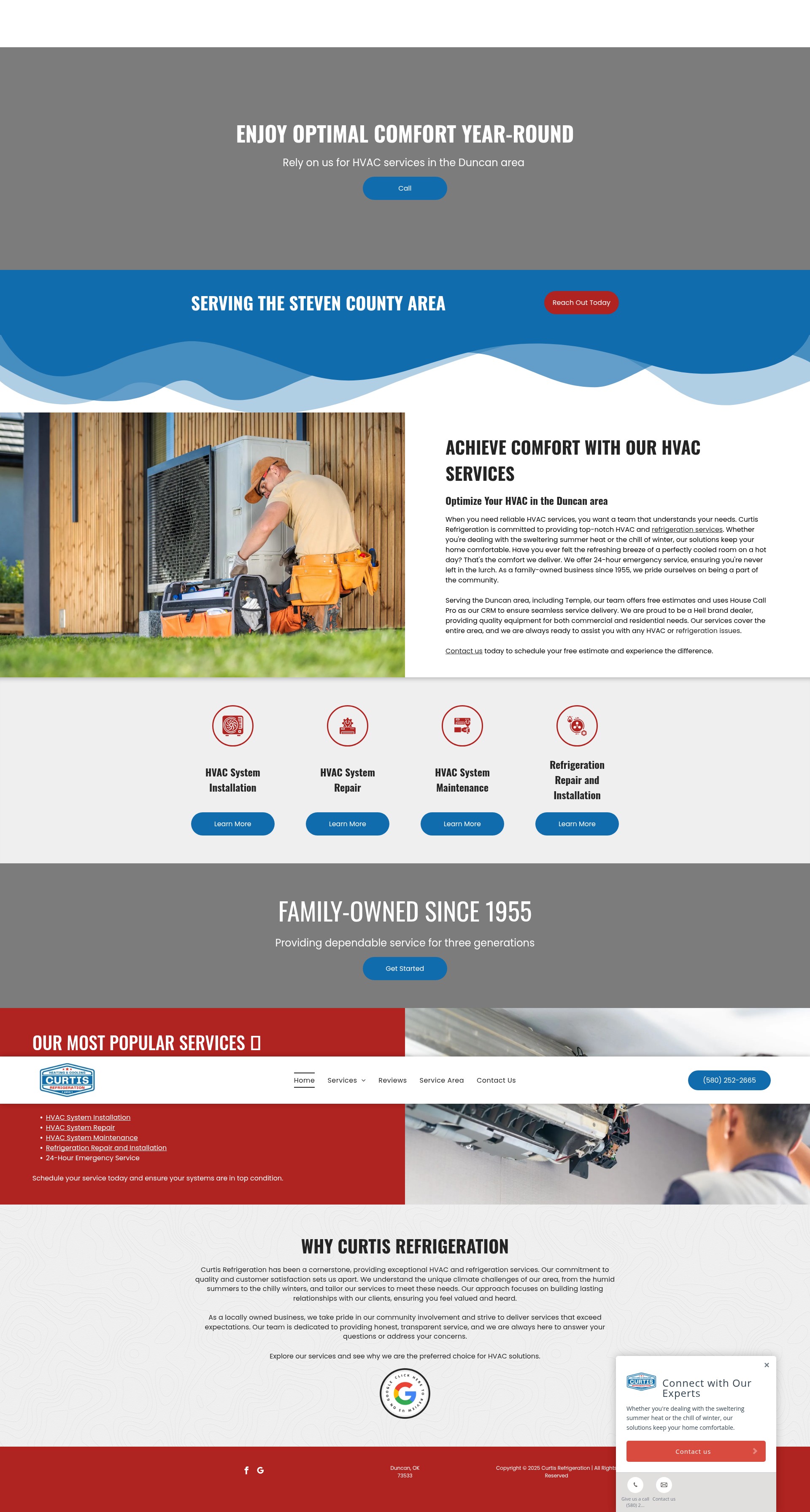 Screenshot of curtis-refrigeration.com