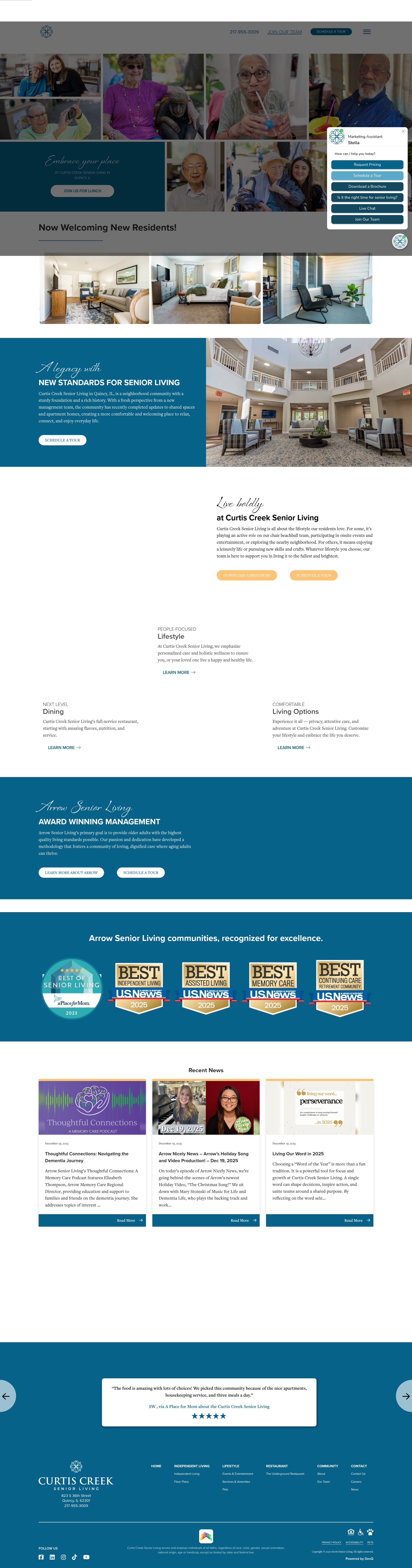 Screenshot of curtiscreekseniorliving.com