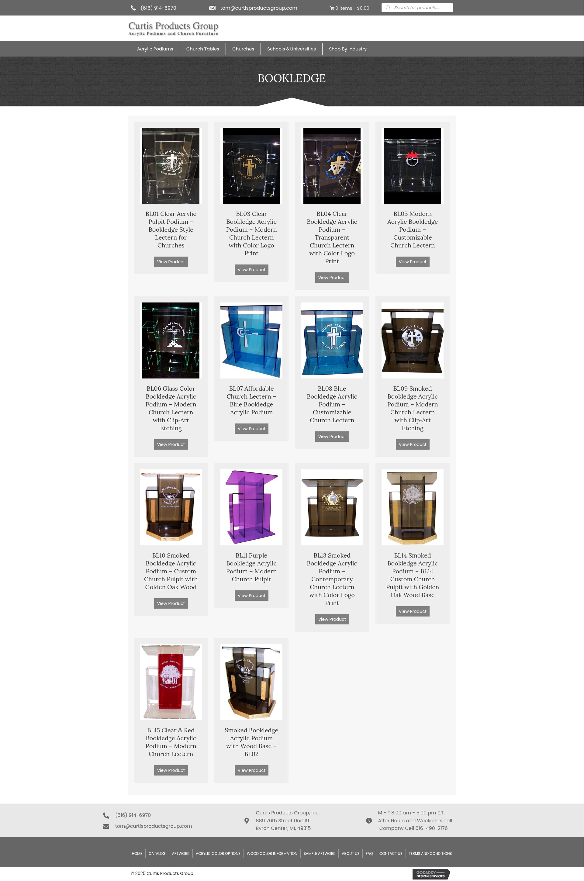 Screenshot of curtispodiums.com