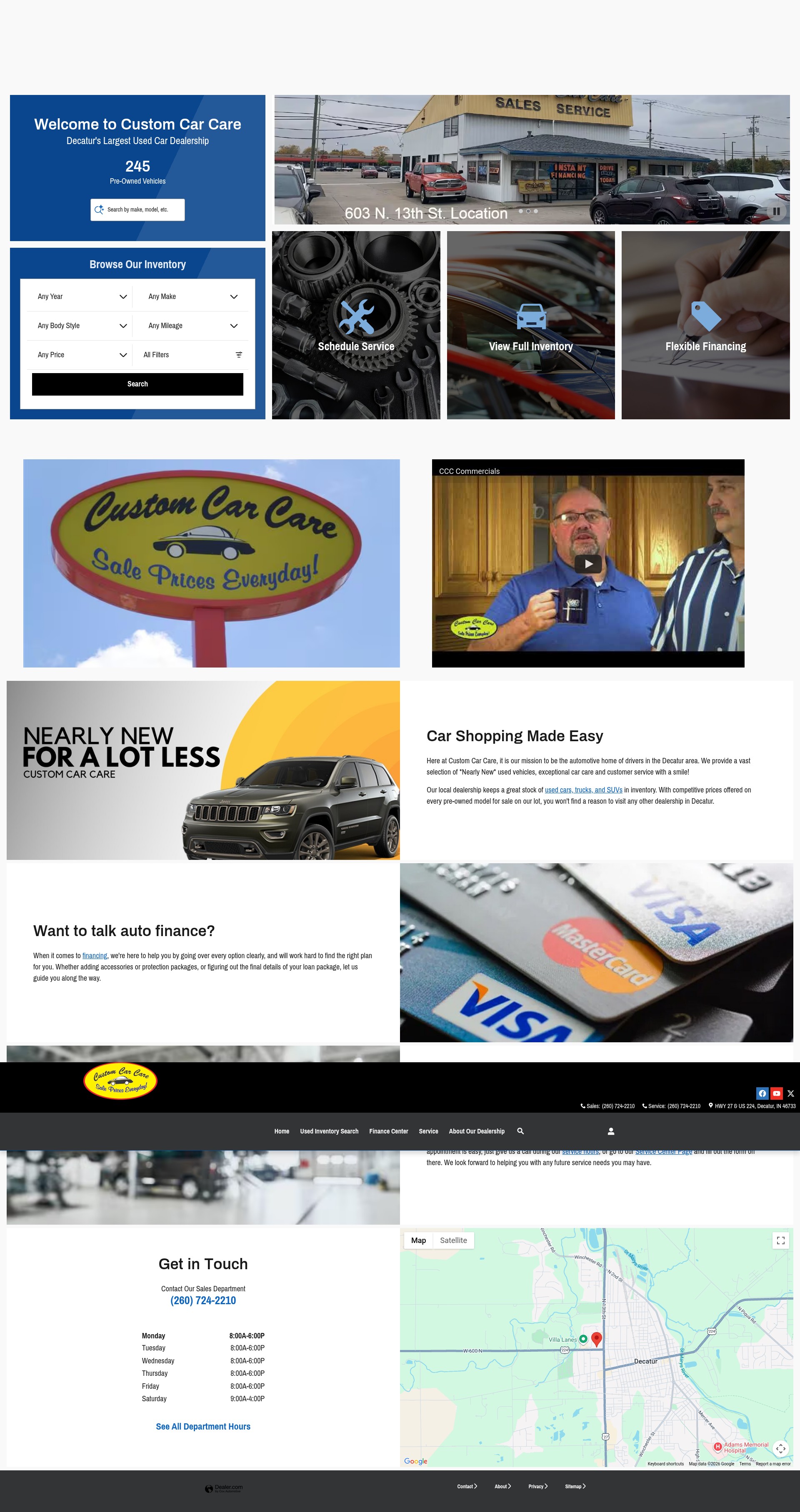 Screenshot of customcarcaredecatur.com