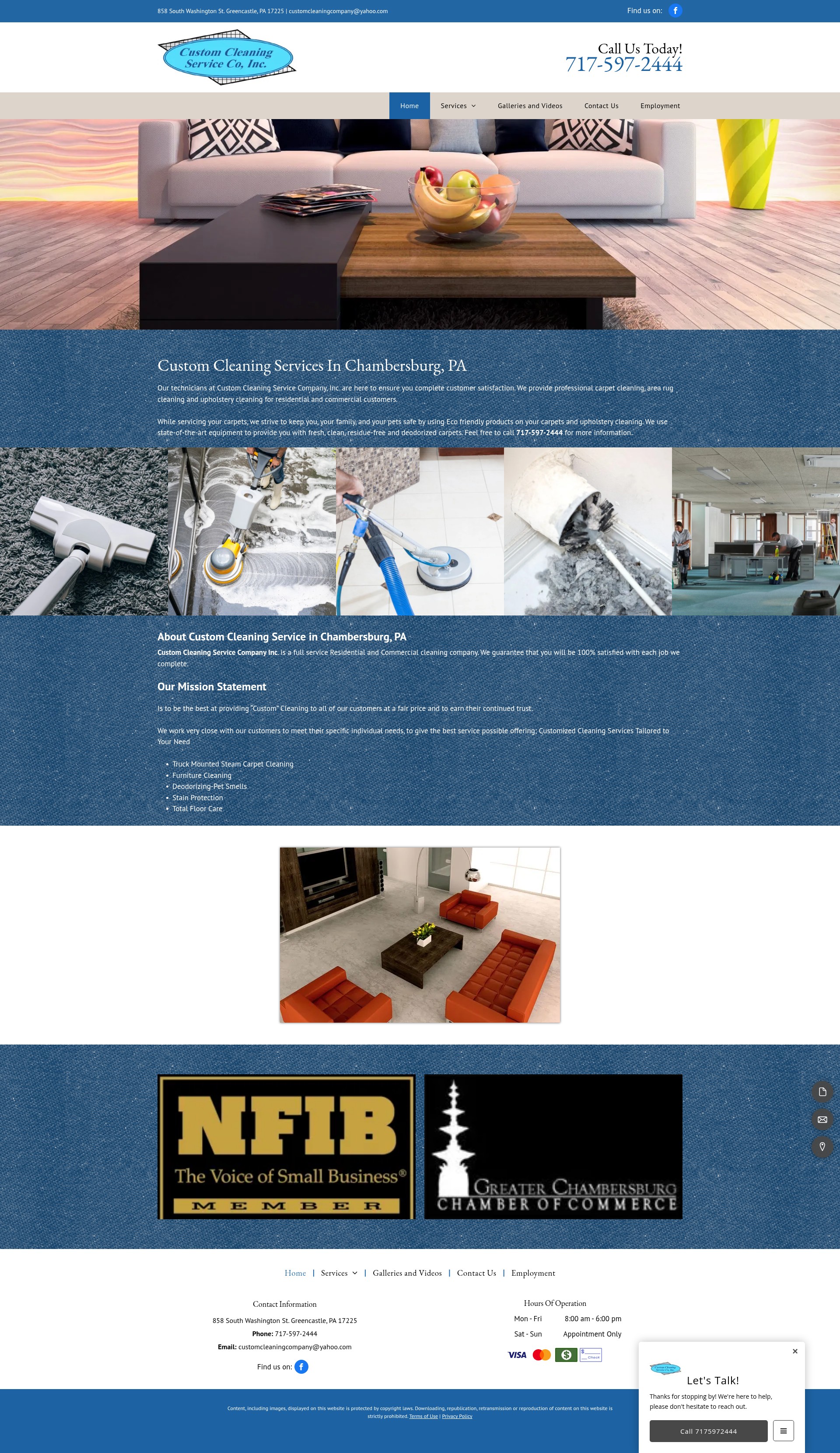 Screenshot of customcleaningcompany.com