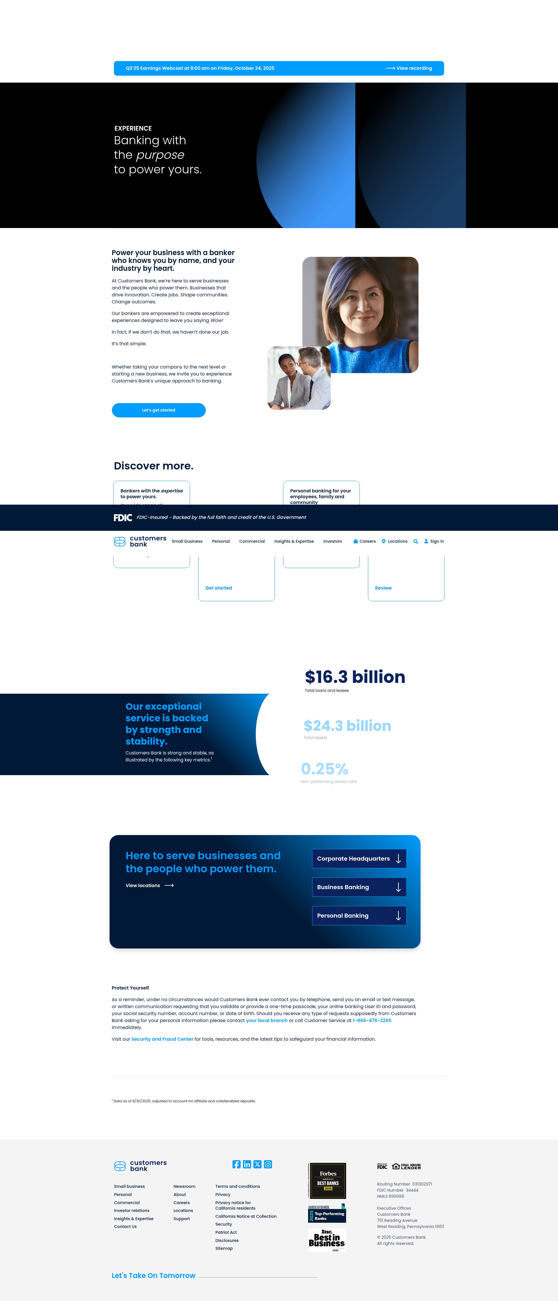 Screenshot of customersbank.com