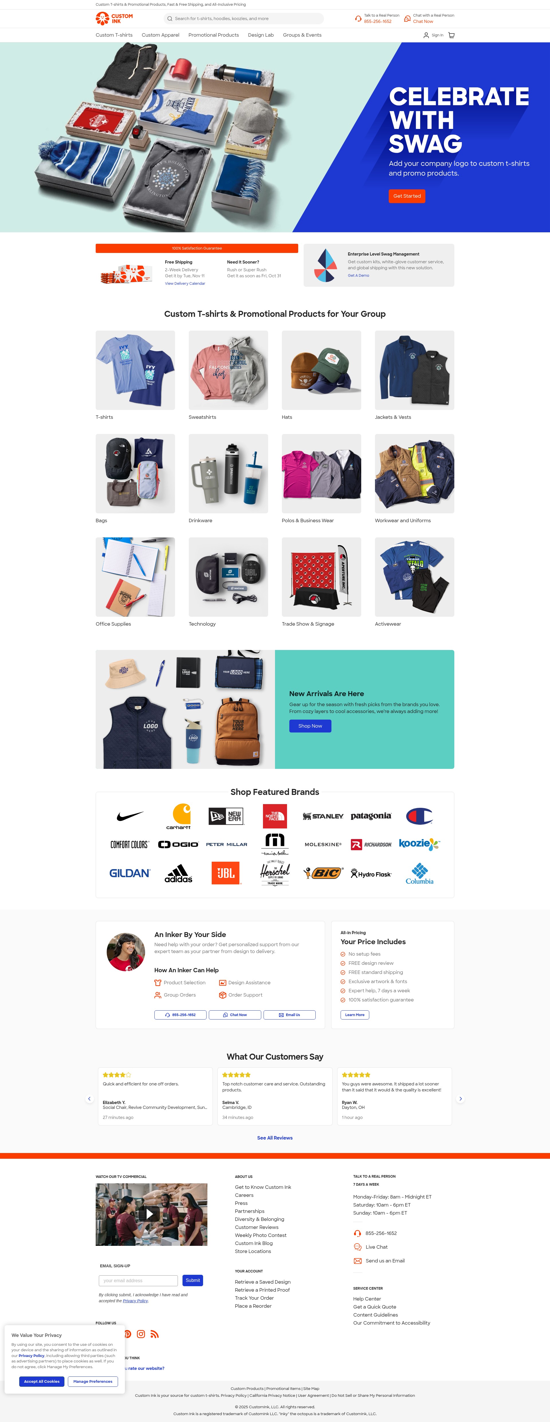 Screenshot of customink.com