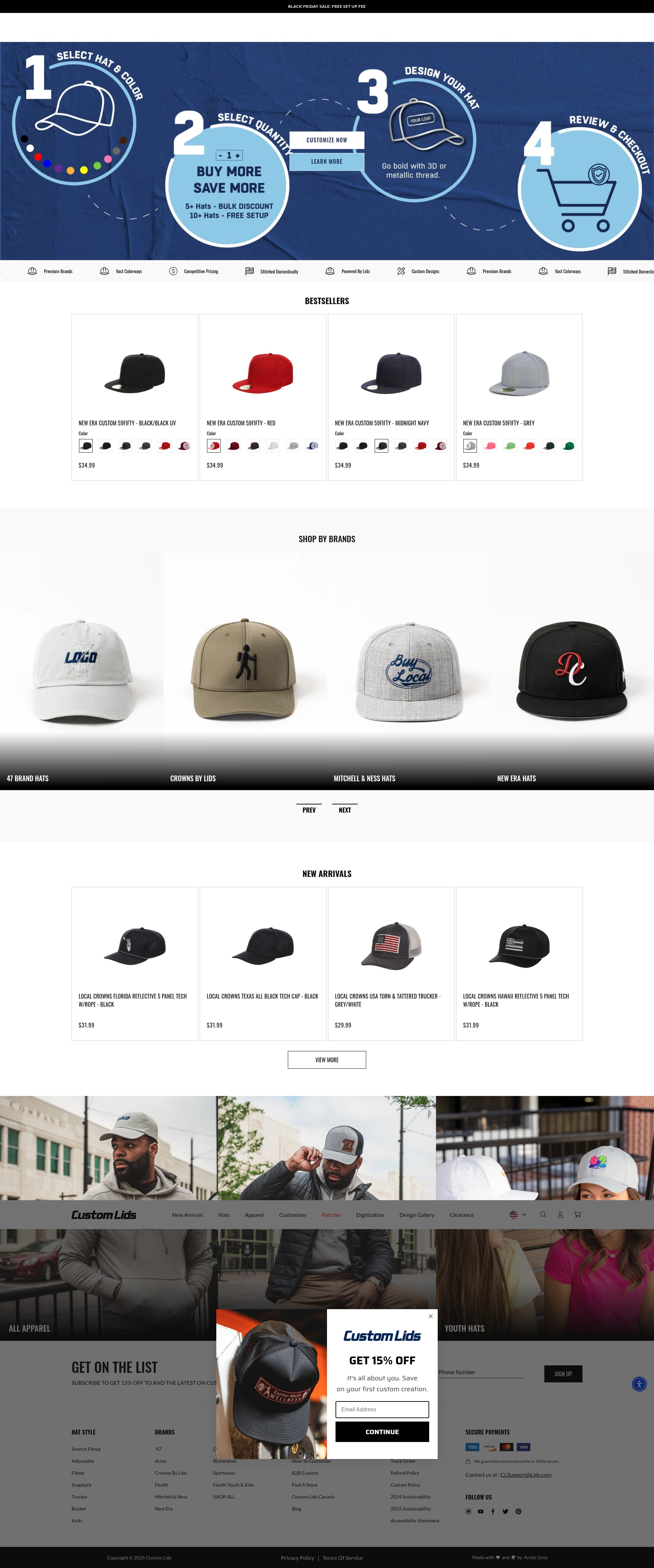 Screenshot of customlids.com