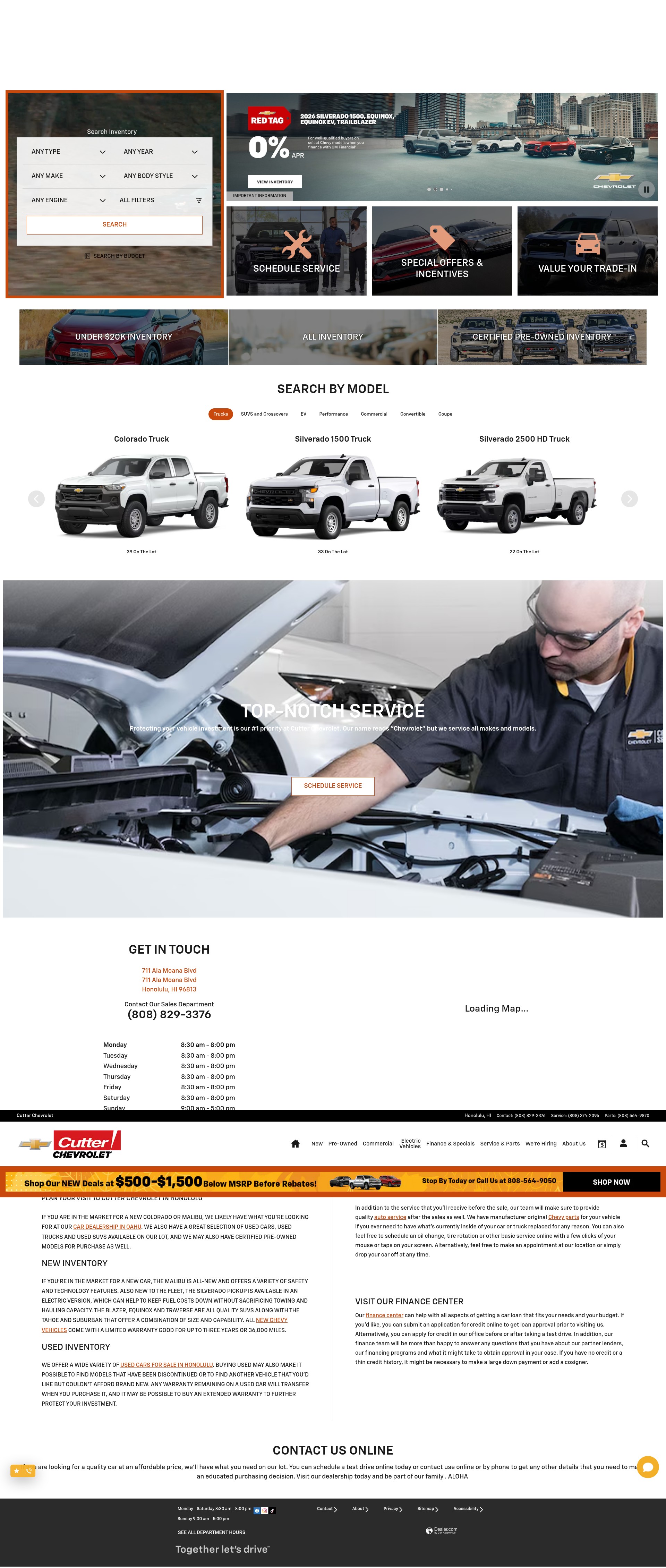 Screenshot of cutterchevy.com