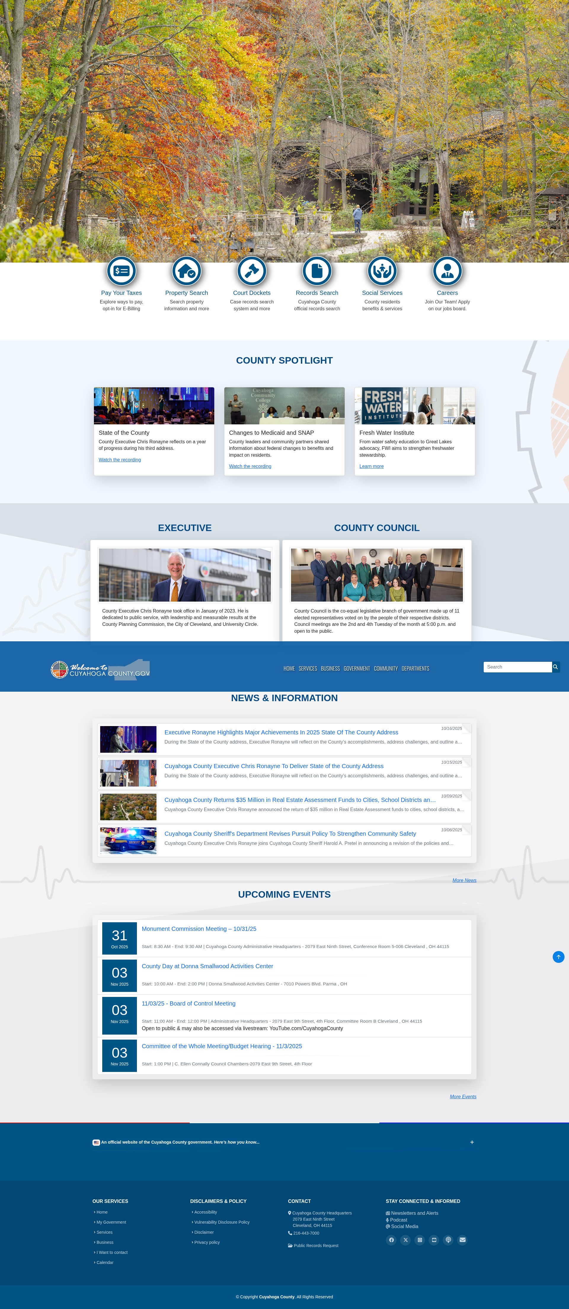 Screenshot of cuyahogacounty.gov