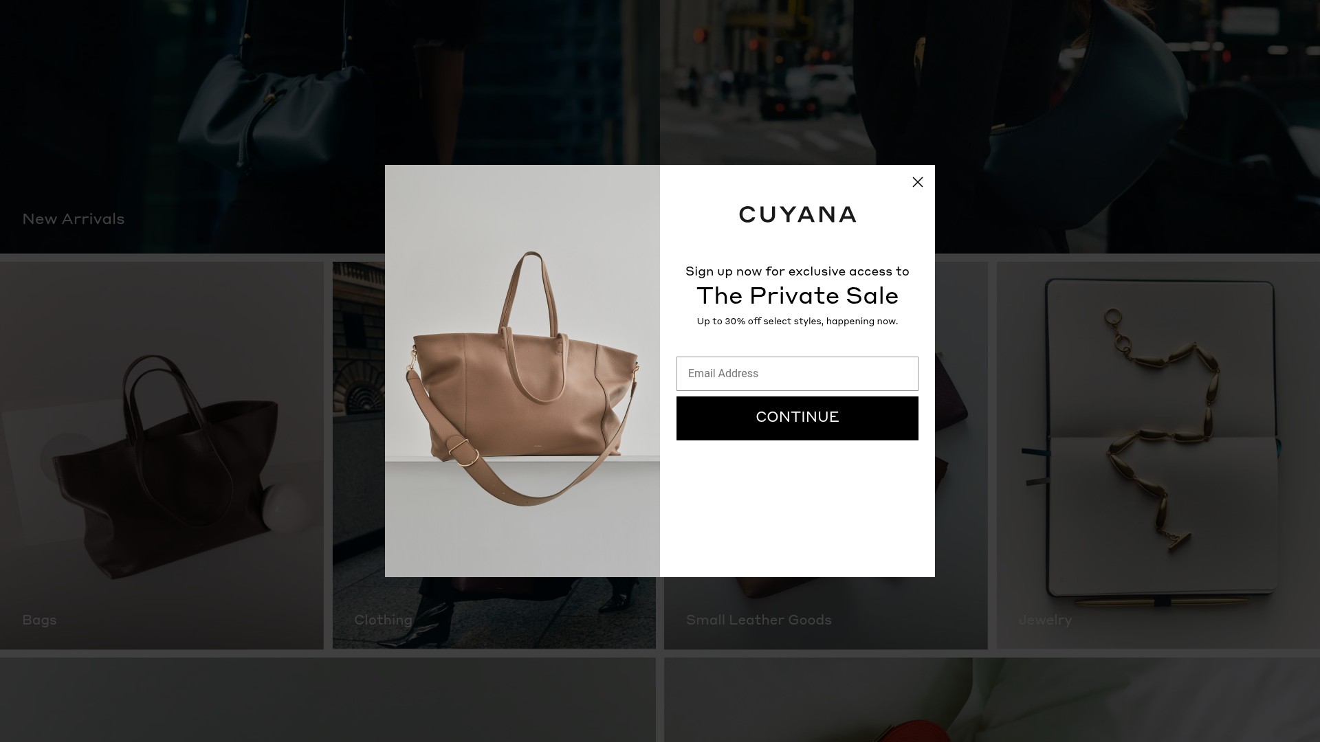 Screenshot of cuyana.com