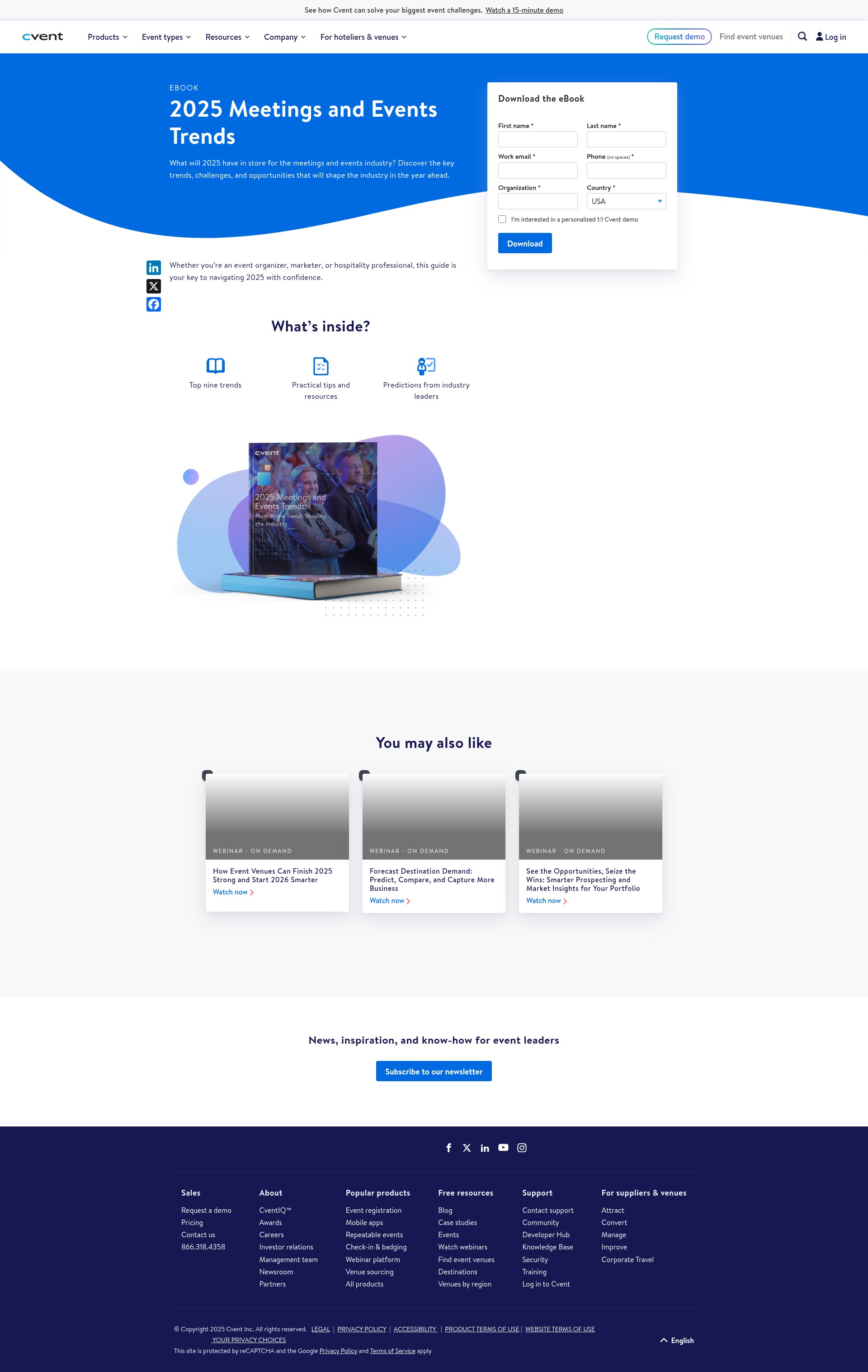 Screenshot of cvent.com